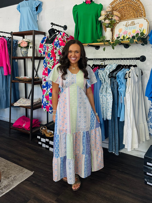 The Sonny Patchwork Midi Dress
