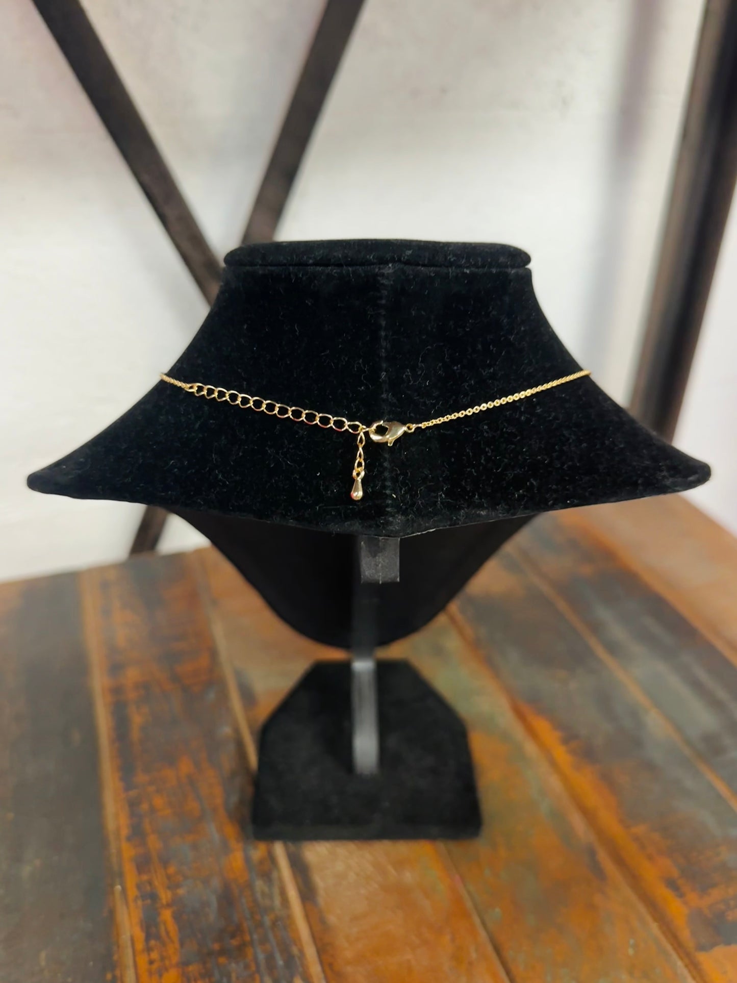 Gold Cubic Zirconia Bow Pendant Necklace