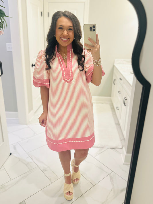 The Charlotte Pink Striped Dress