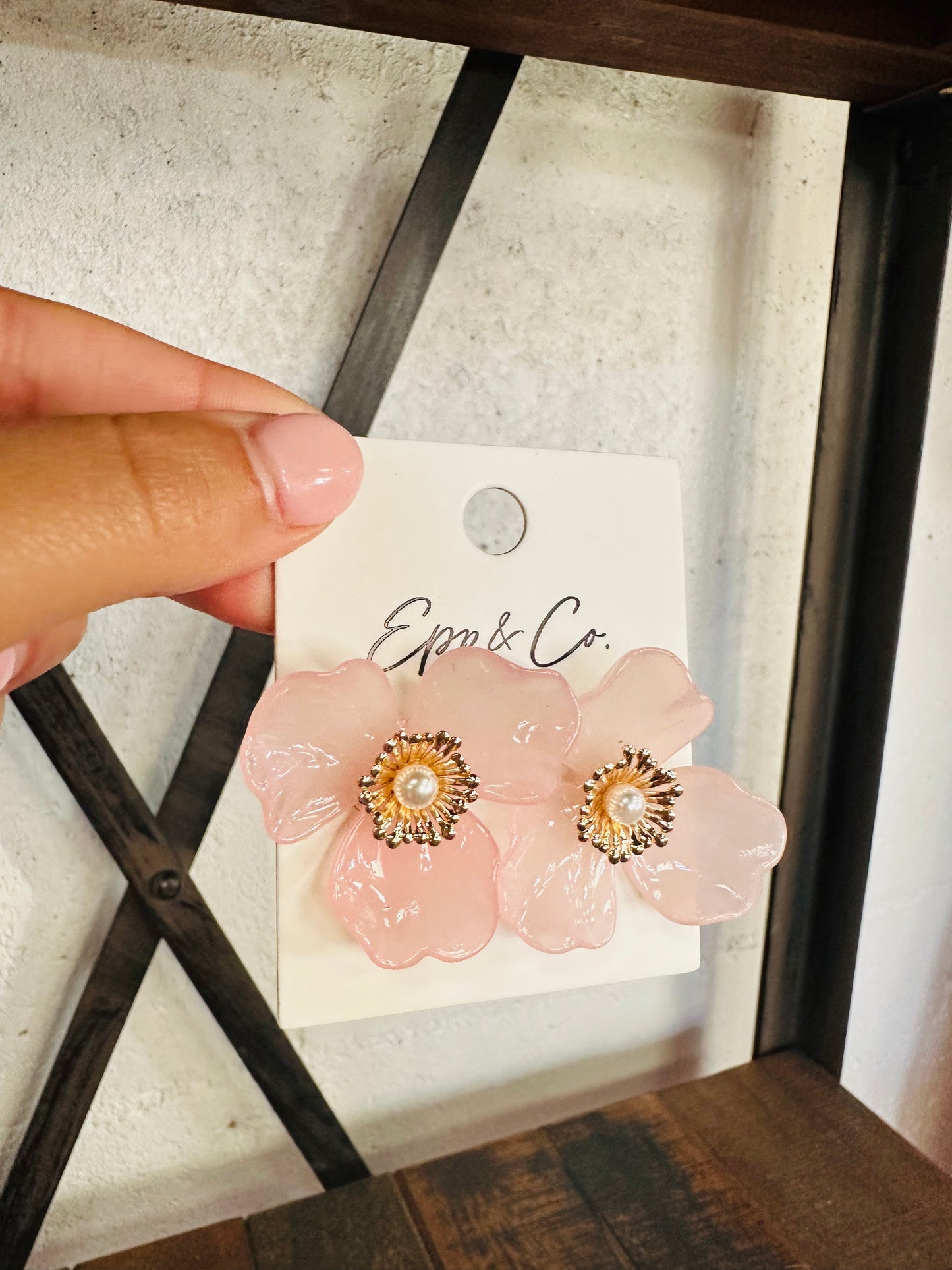 Light Pink Flower Studs