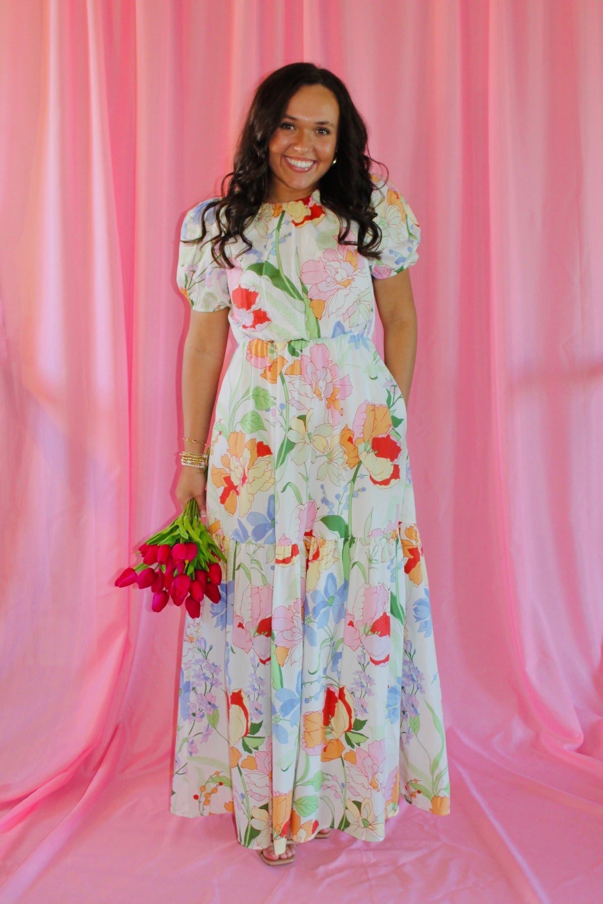 The Clara Floral Garden Tiered Maxi Dress