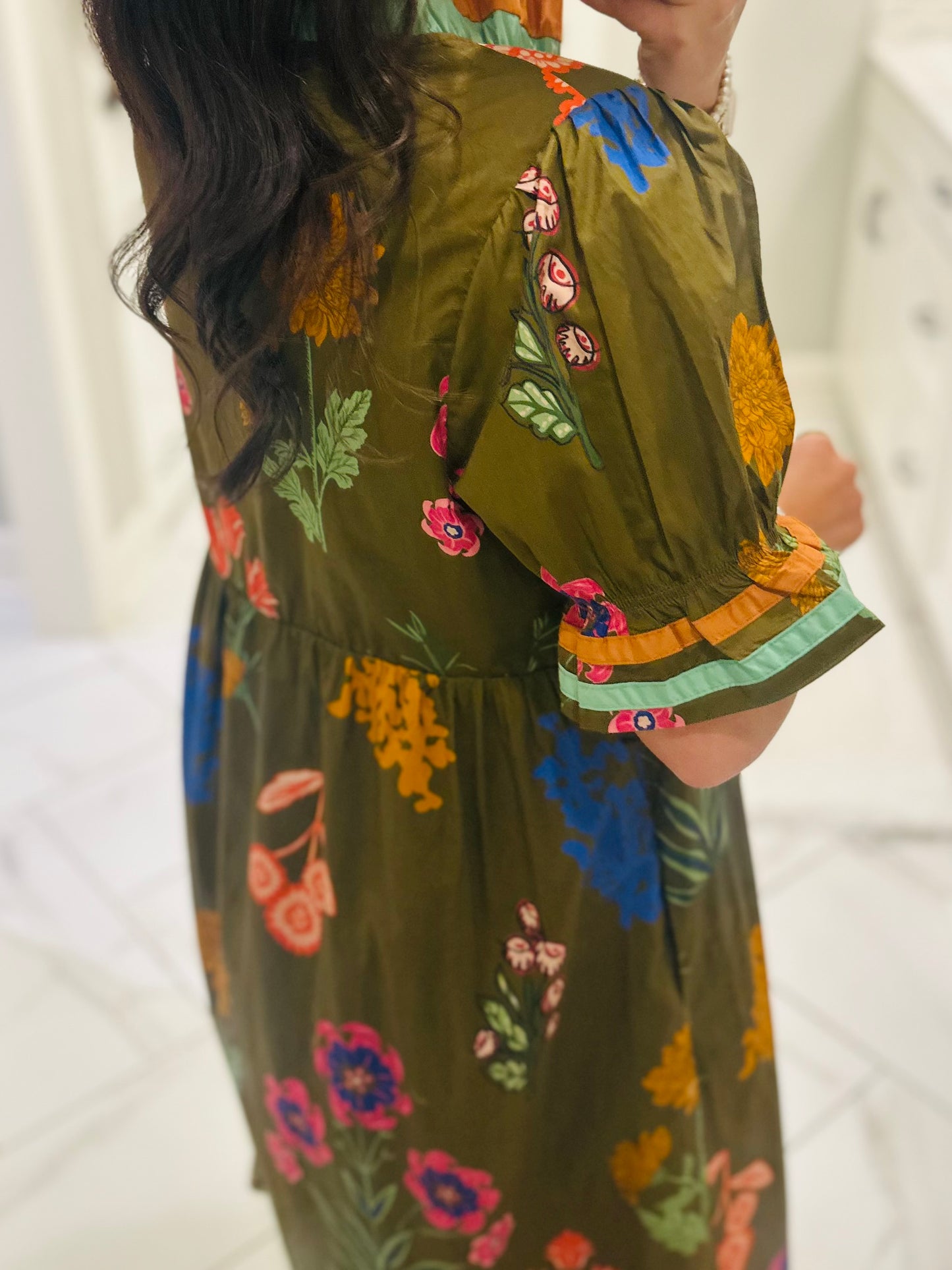 The Mattie Brown Floral Midi Dress