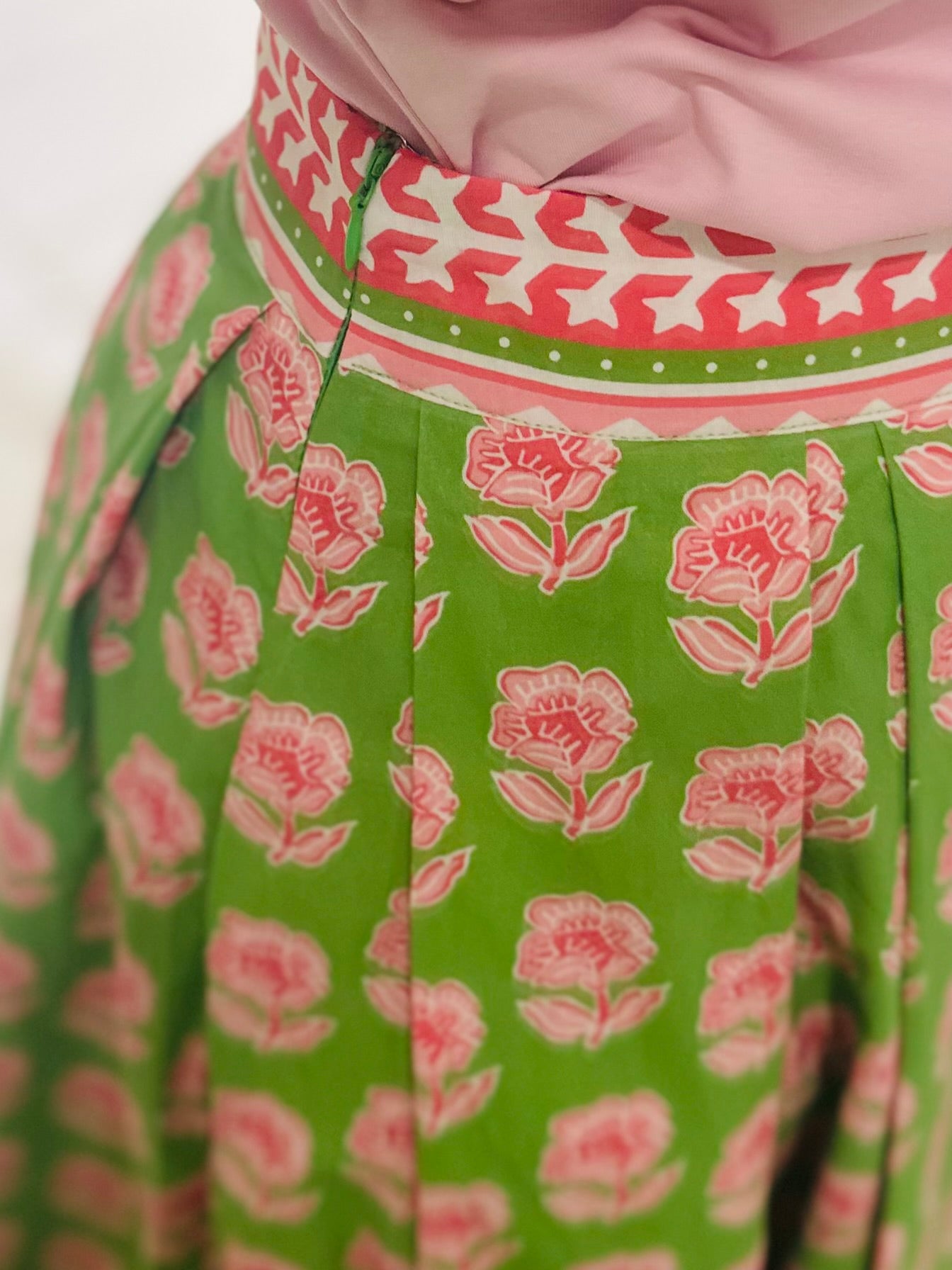 The Sophie Green Floral Midi Skirt
