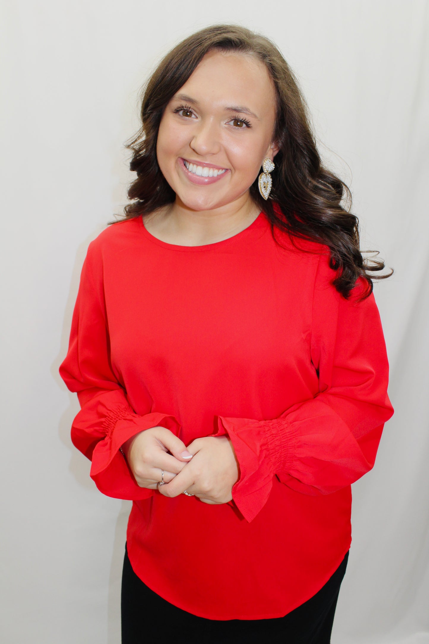 Red Always Classy Solid Blouse