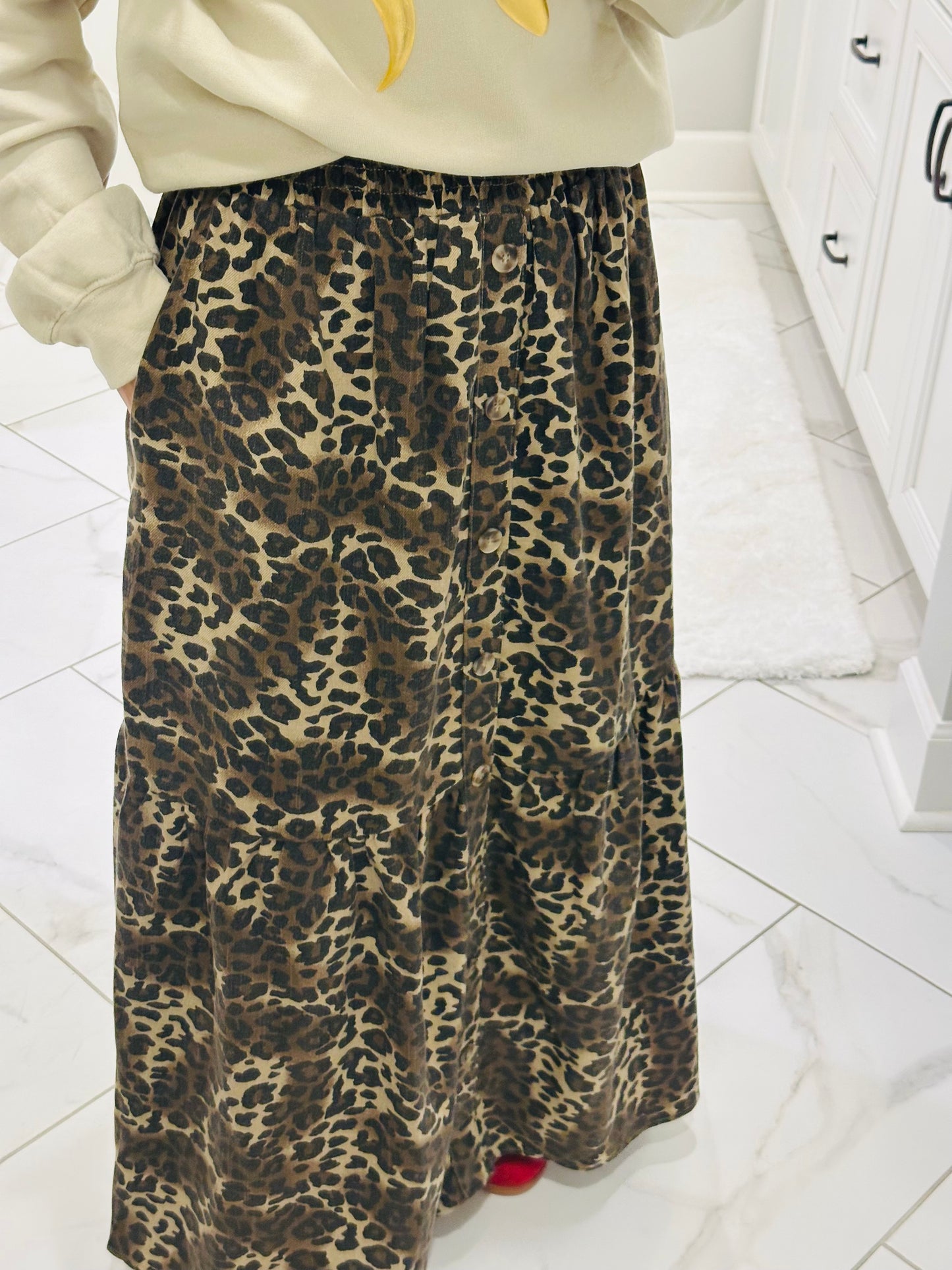 The Cass Mocha Leopard Maxi Skirt