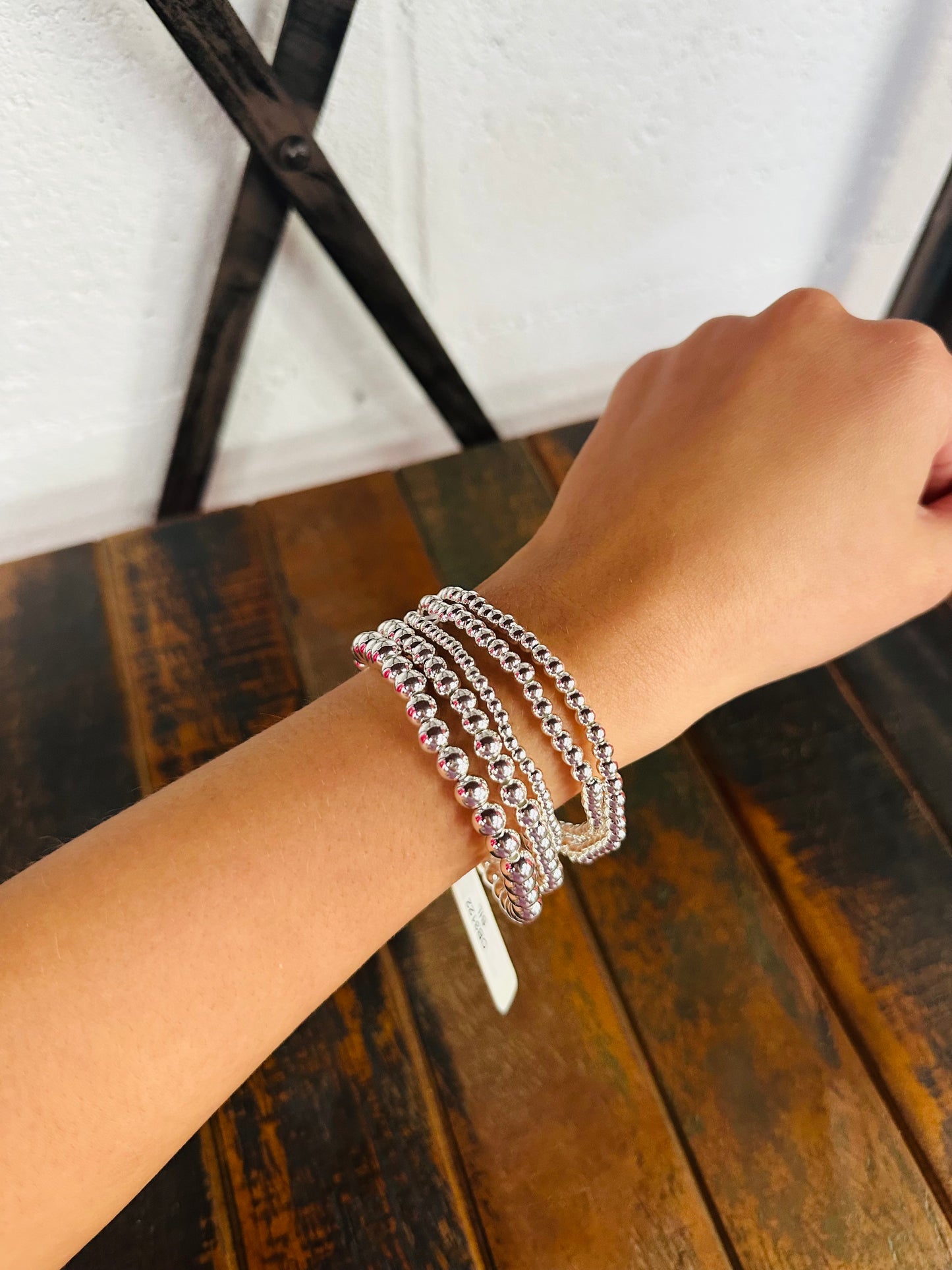 Everyday Silver Ball Bracelet Set