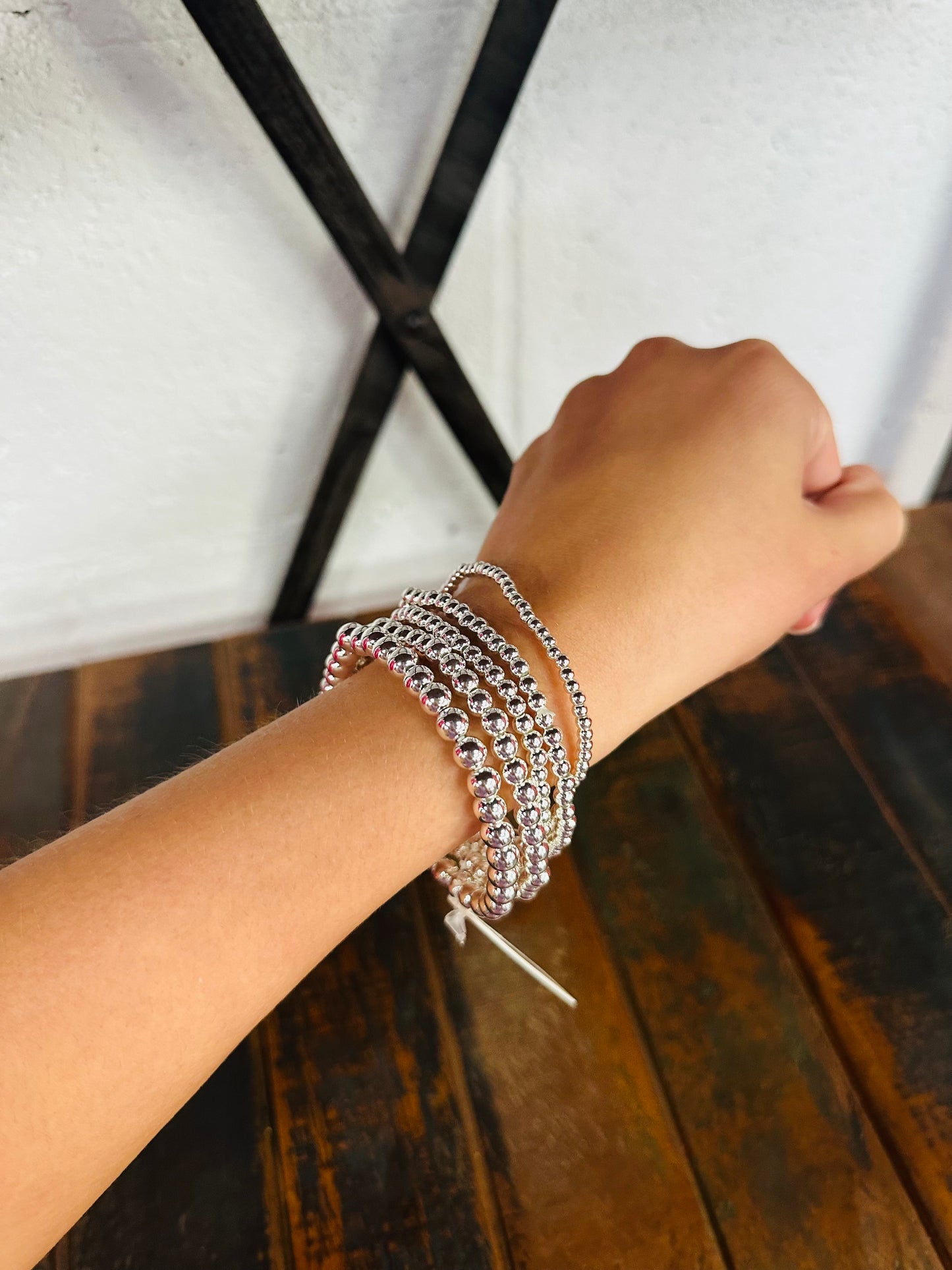Everyday Silver Ball Bracelet Set