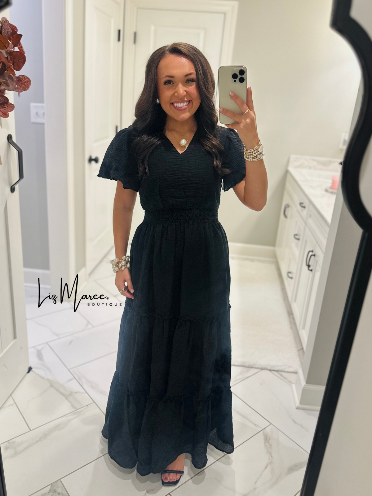 The Taylor Black Tiered Maxi Dress