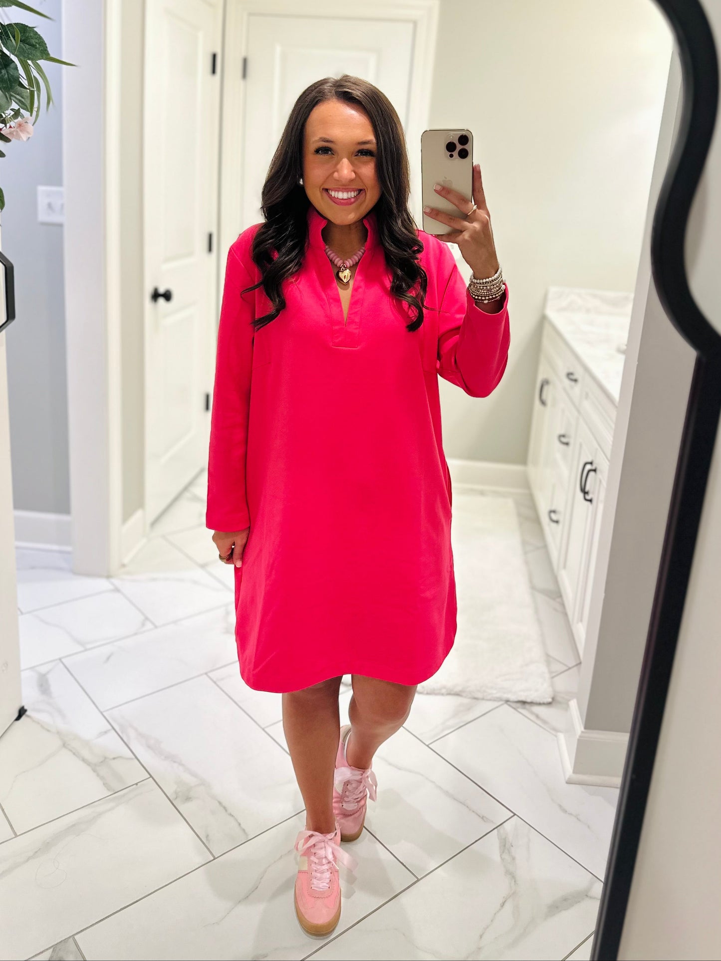 The Nicole Pink Long Sleeve Dress