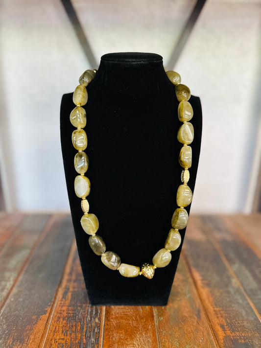Green Marble Beaded Necklace