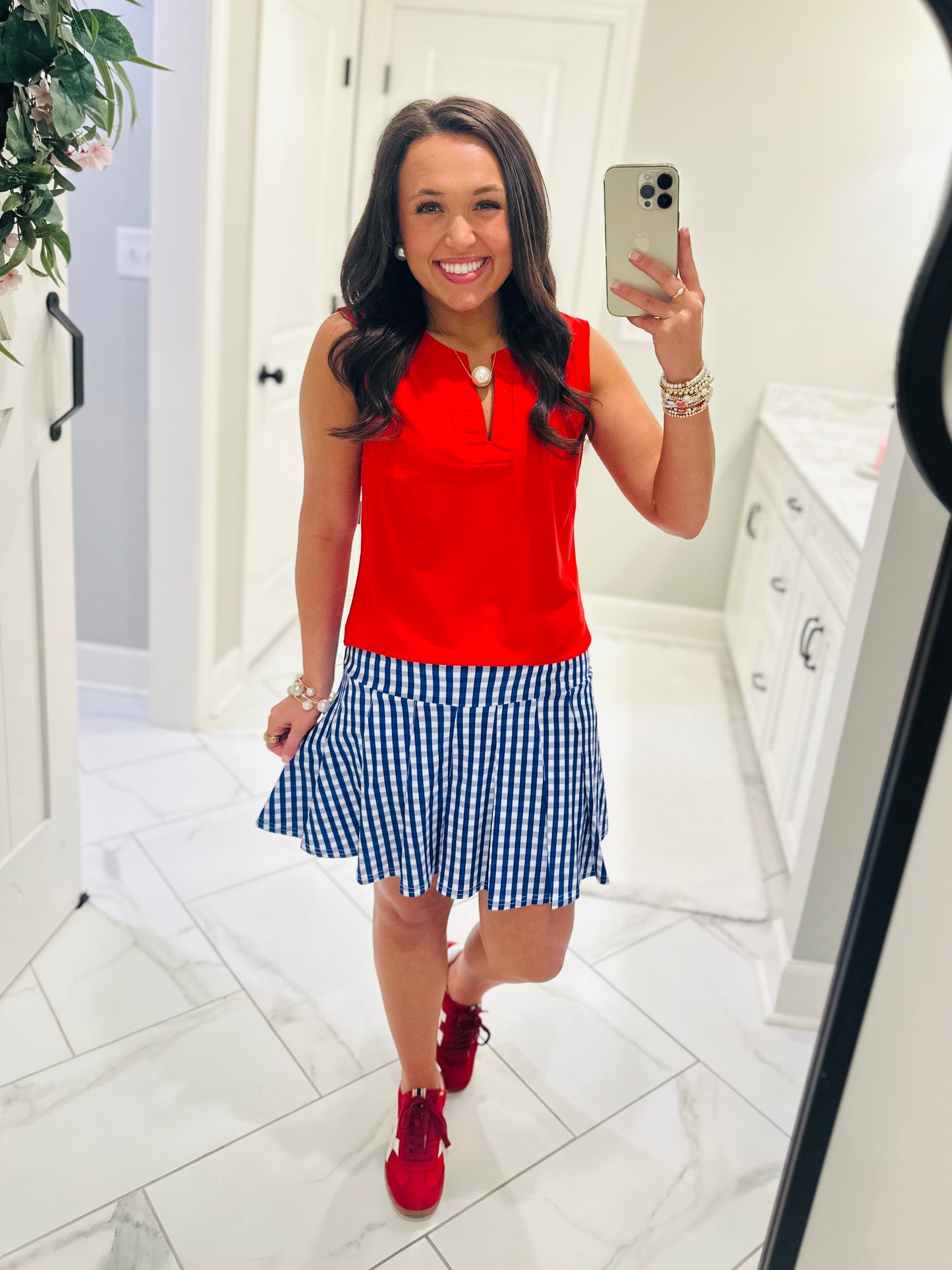 The Gina Red Sleeveless Top