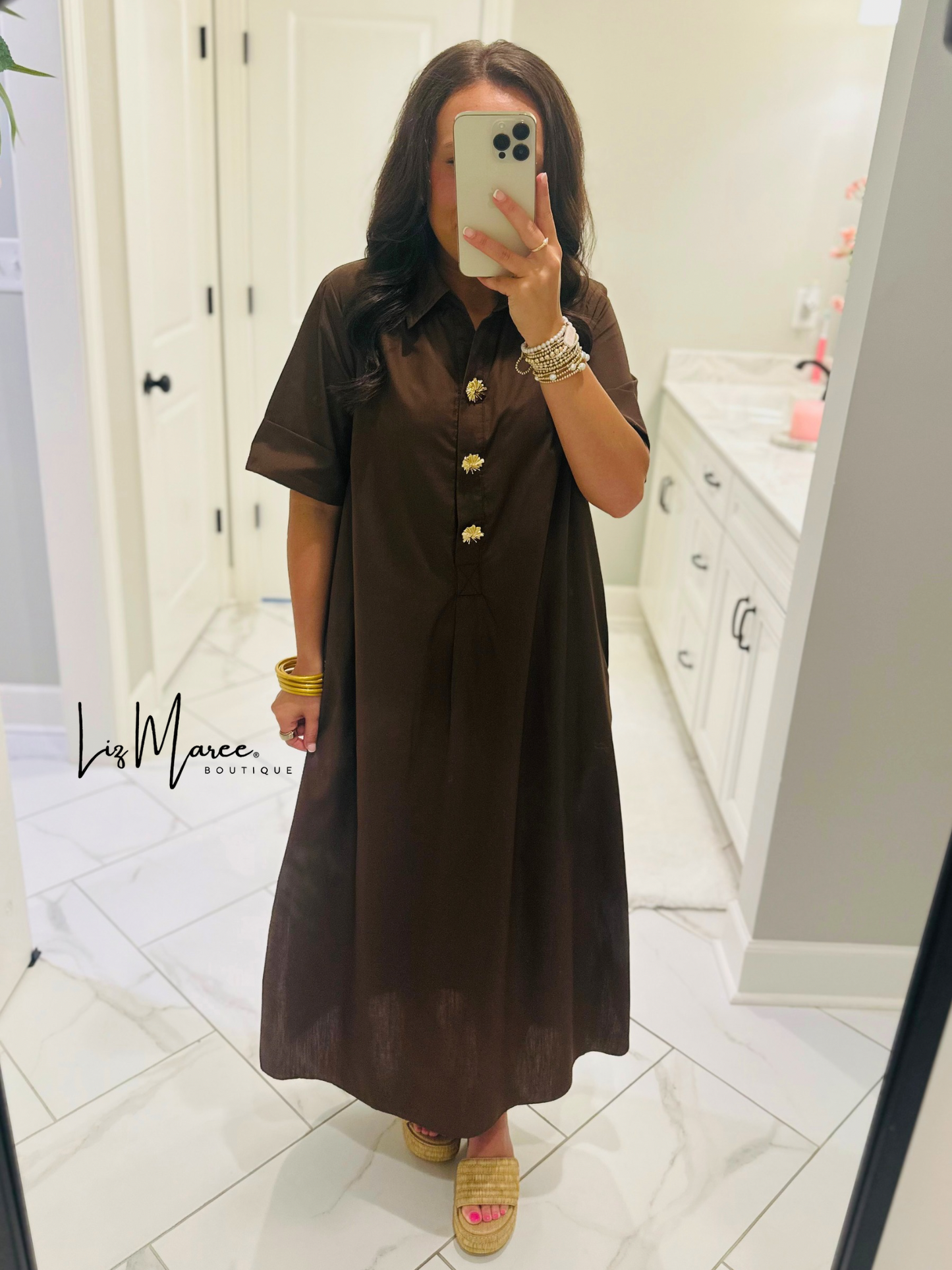 The Delaney Brown Midi Dress