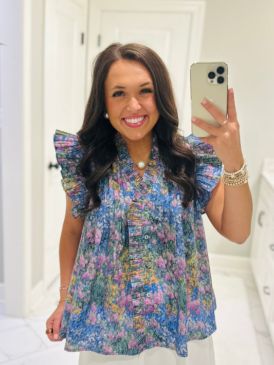 The Darcy Blue Floral Top
