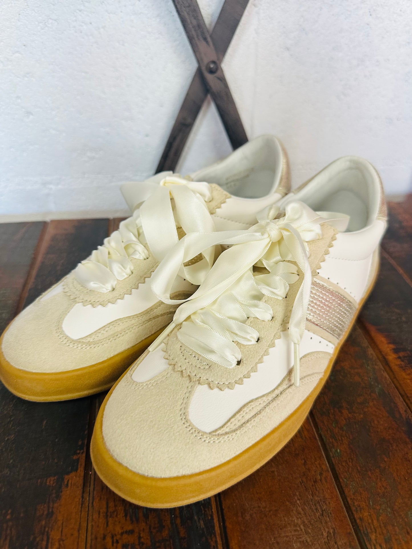The Dixie Beige Gold Sneaker
