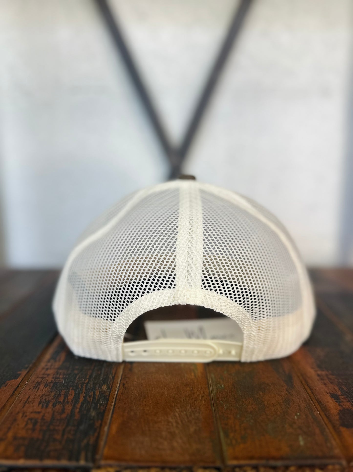 Hunting Dog Trucker Hat - Cream + Thicket Camo