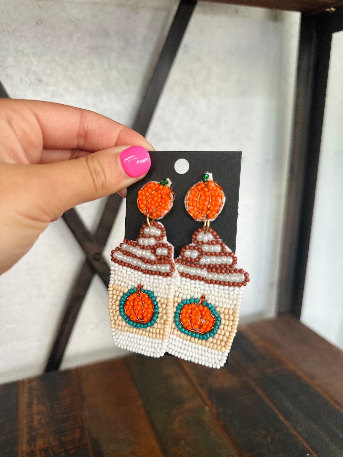 Fall Pumpkin Latte Dangle Earrings