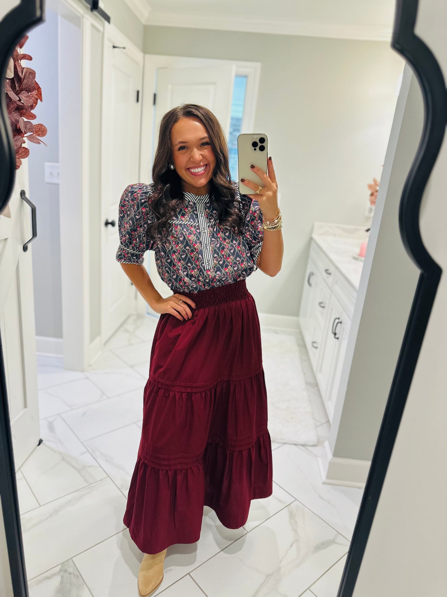 The Lottie Navy Floral Top