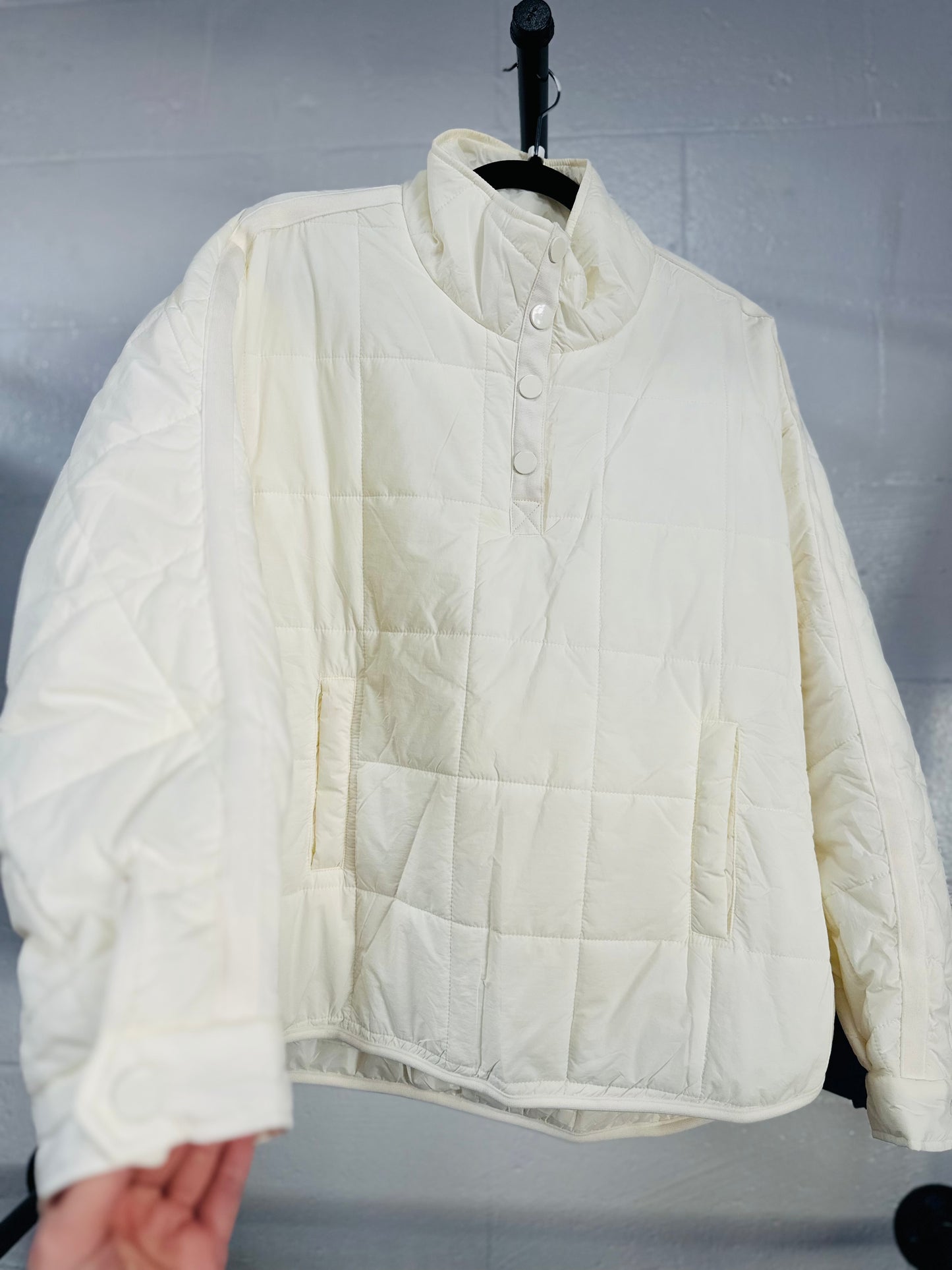 The Cream Quilted Puffer Pullover