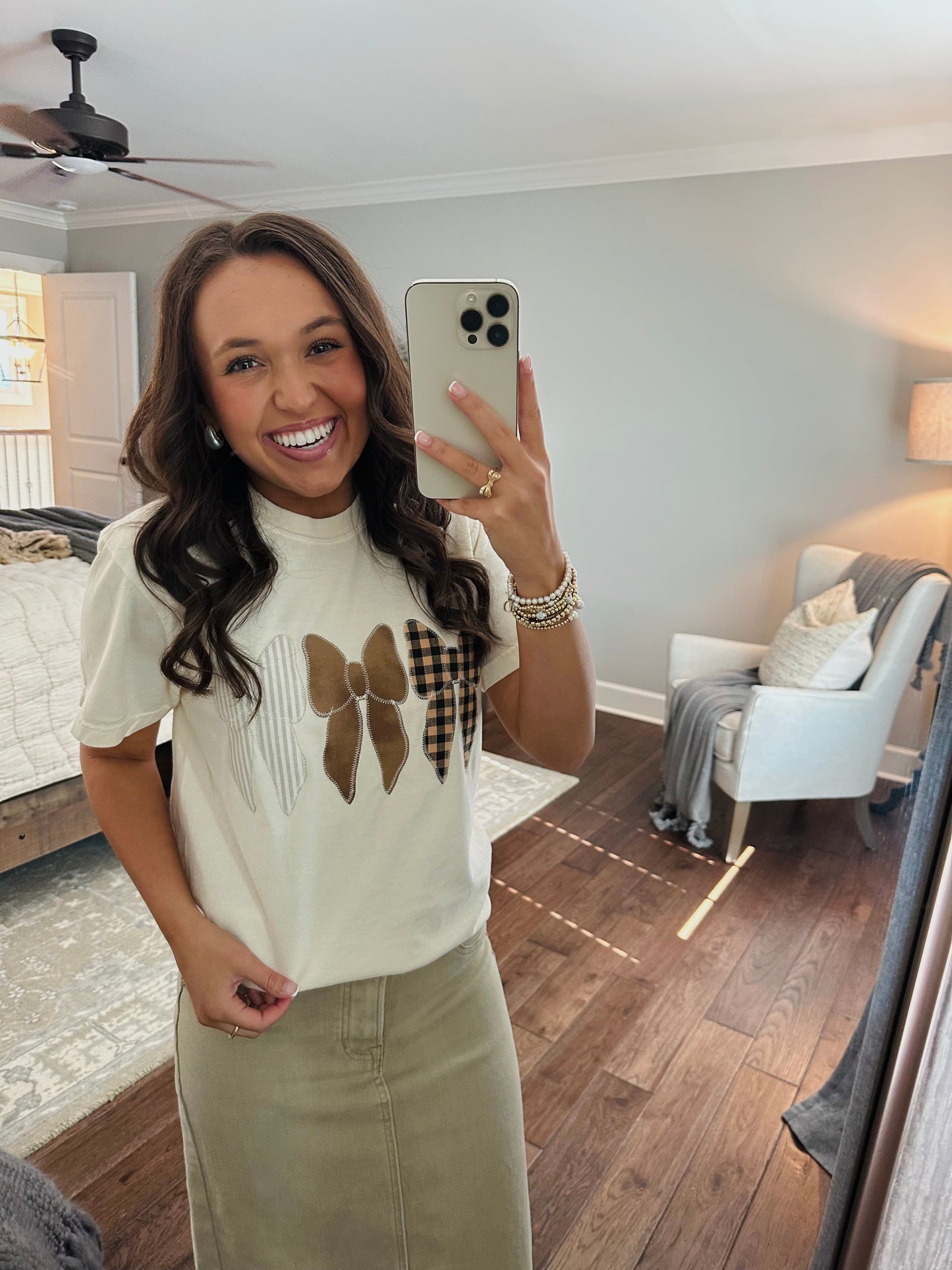The Brown Bow Coquette Embroidered Tee