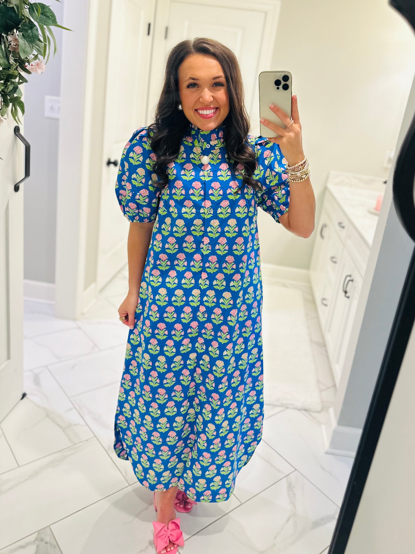 The Ada Blue Floral Midi Dress