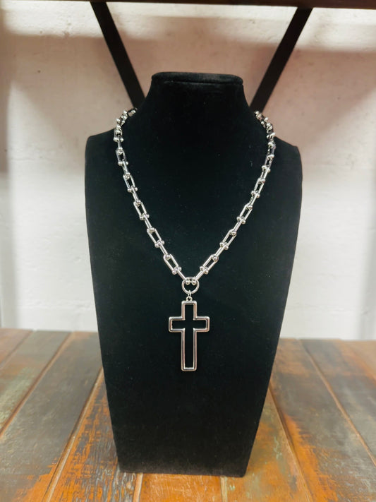 Silver Cross Faith Necklace