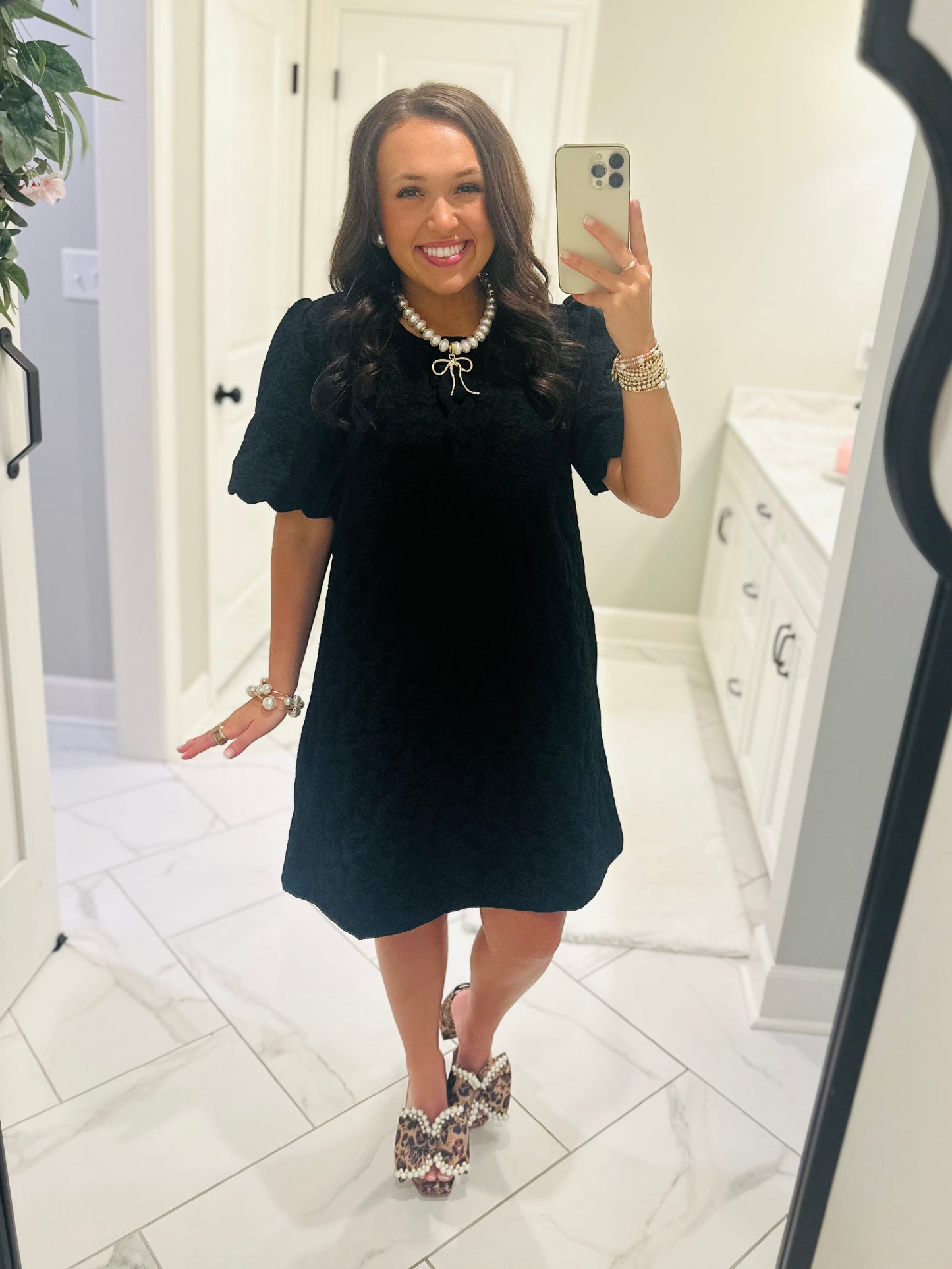 The Baylor Black Jacquard Dress