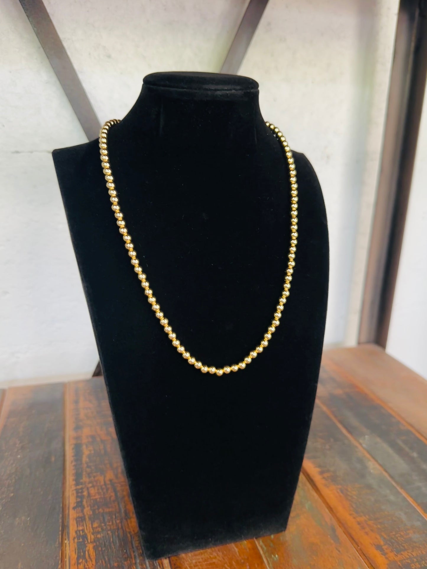 5mm Gold Ball Bead Necklace