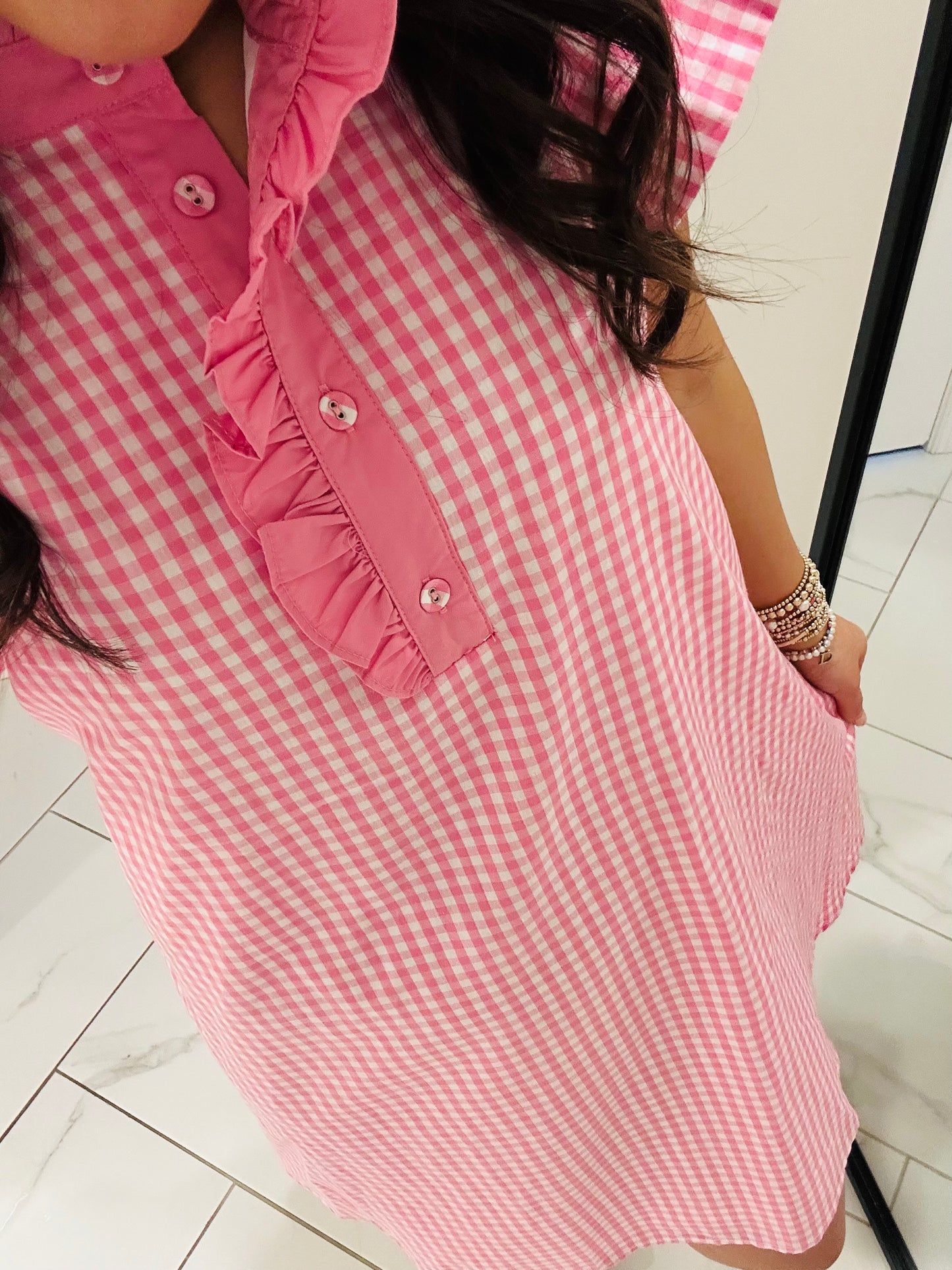 The Meg Pink Gingham Dress