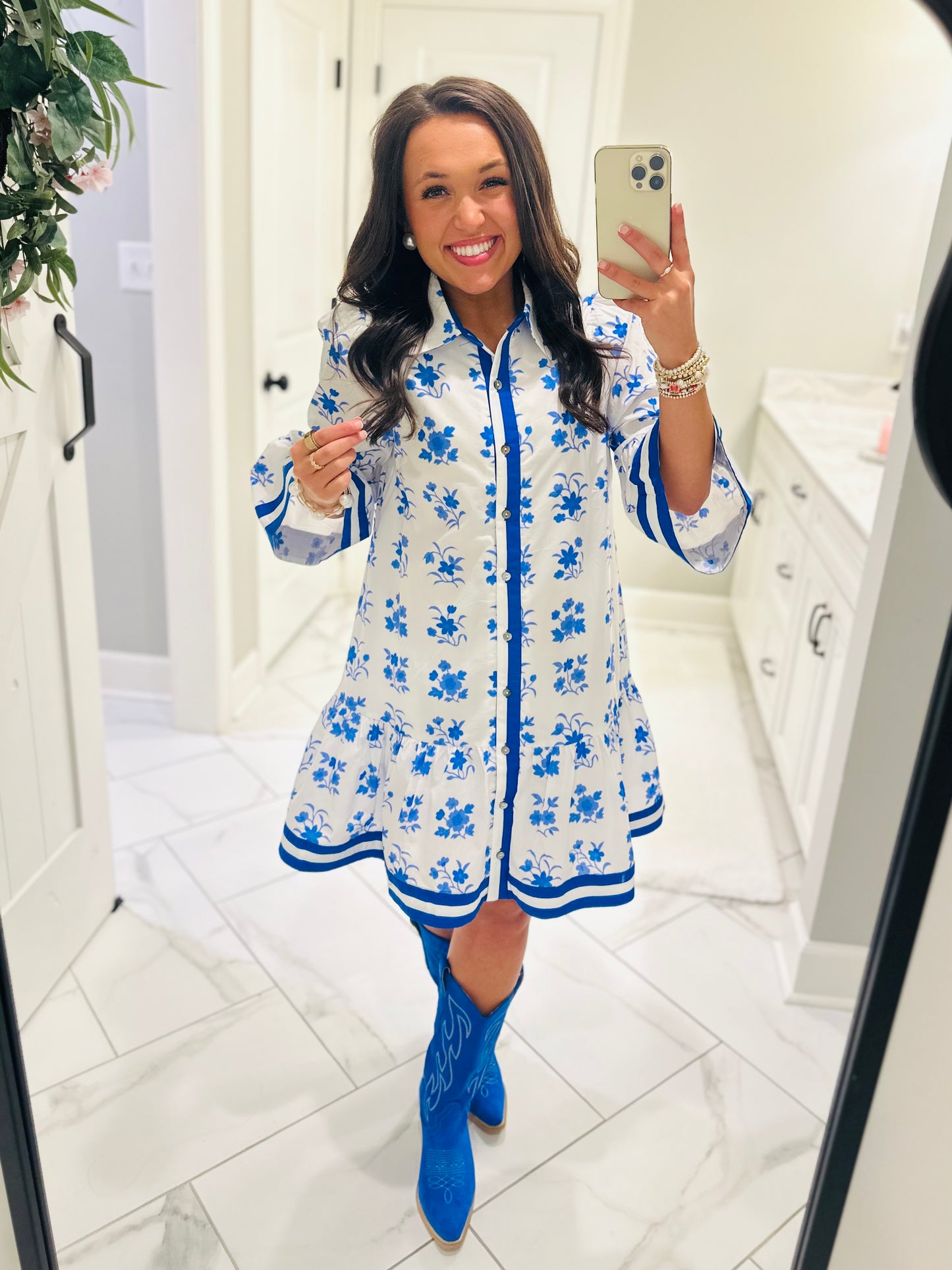 The Betsy Blue Floral Dress