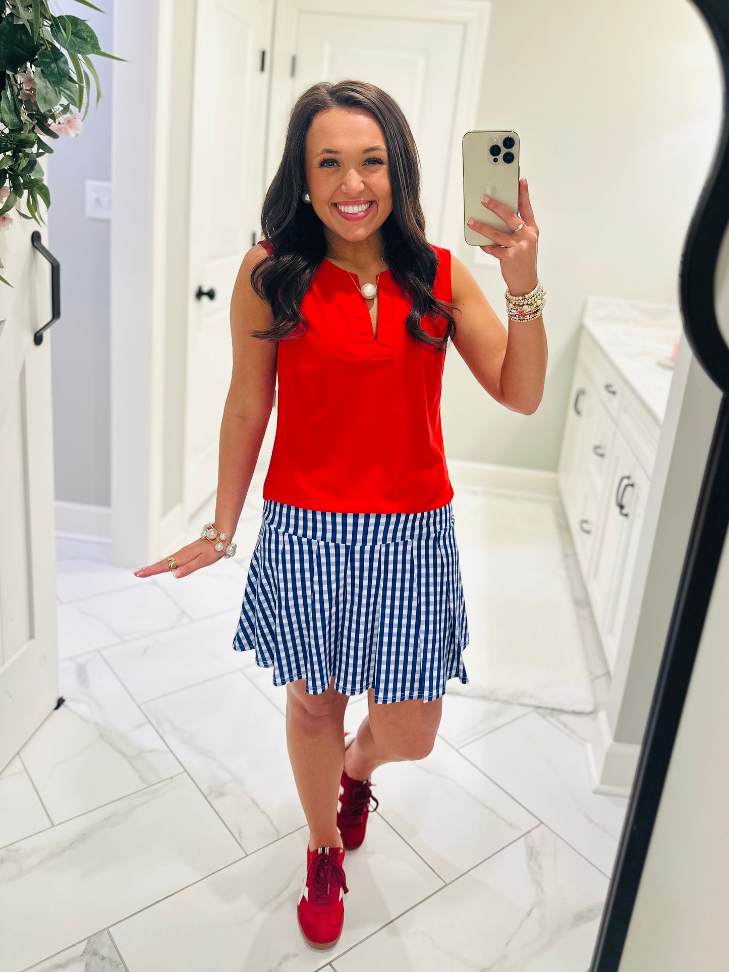 The Gina Red Sleeveless Top