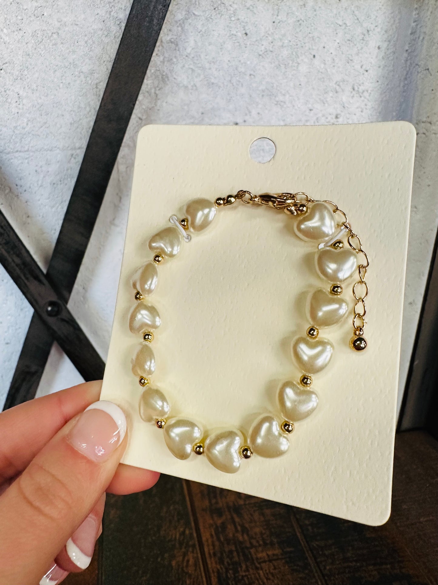 Pearl Heart Beaded Bracelet