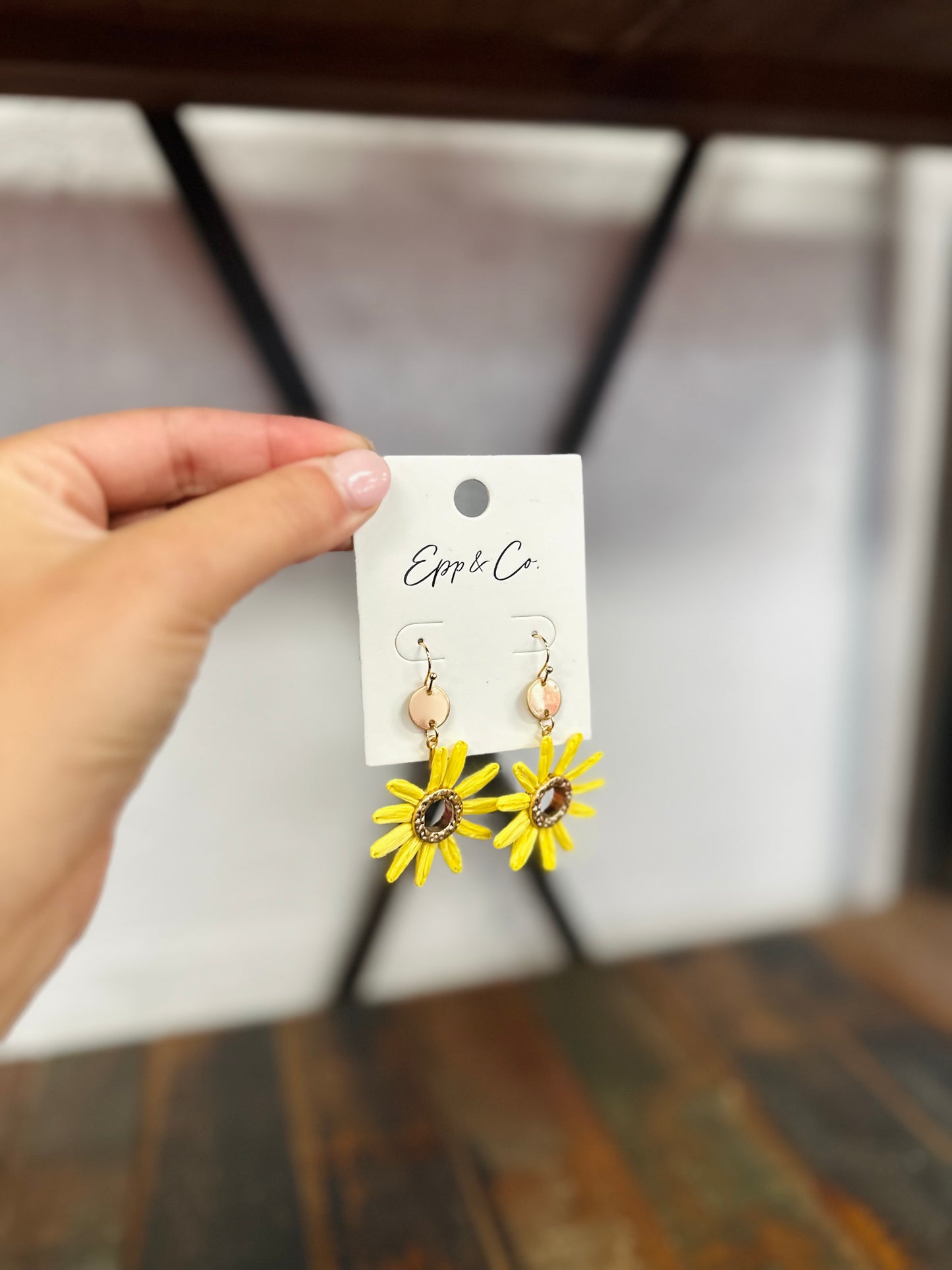 Yellow Raffia Flower Drops