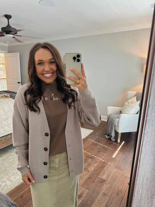 Let's Get Cozy Ash Mocha Cardigan