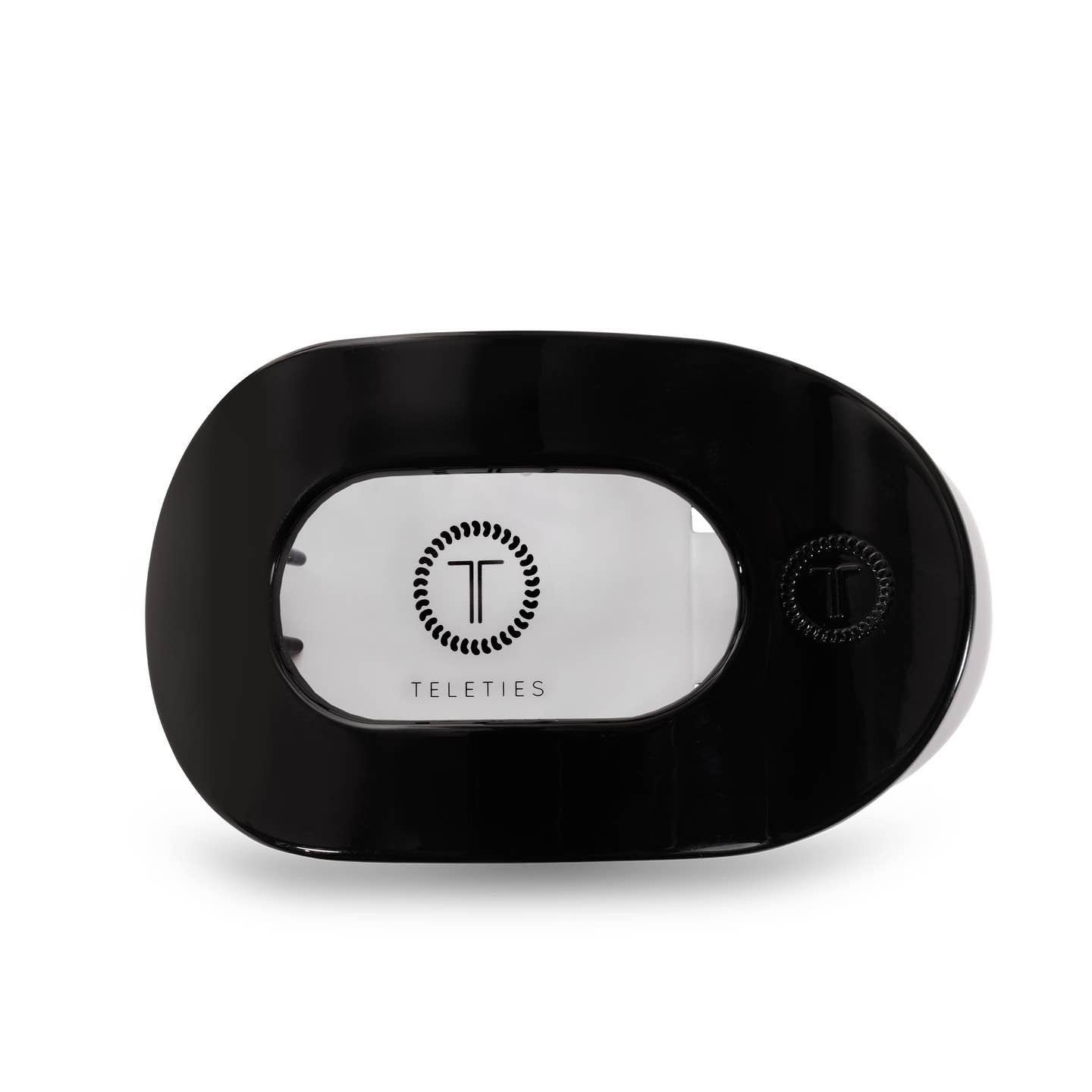 Jet Black Round Flat Hair Clip