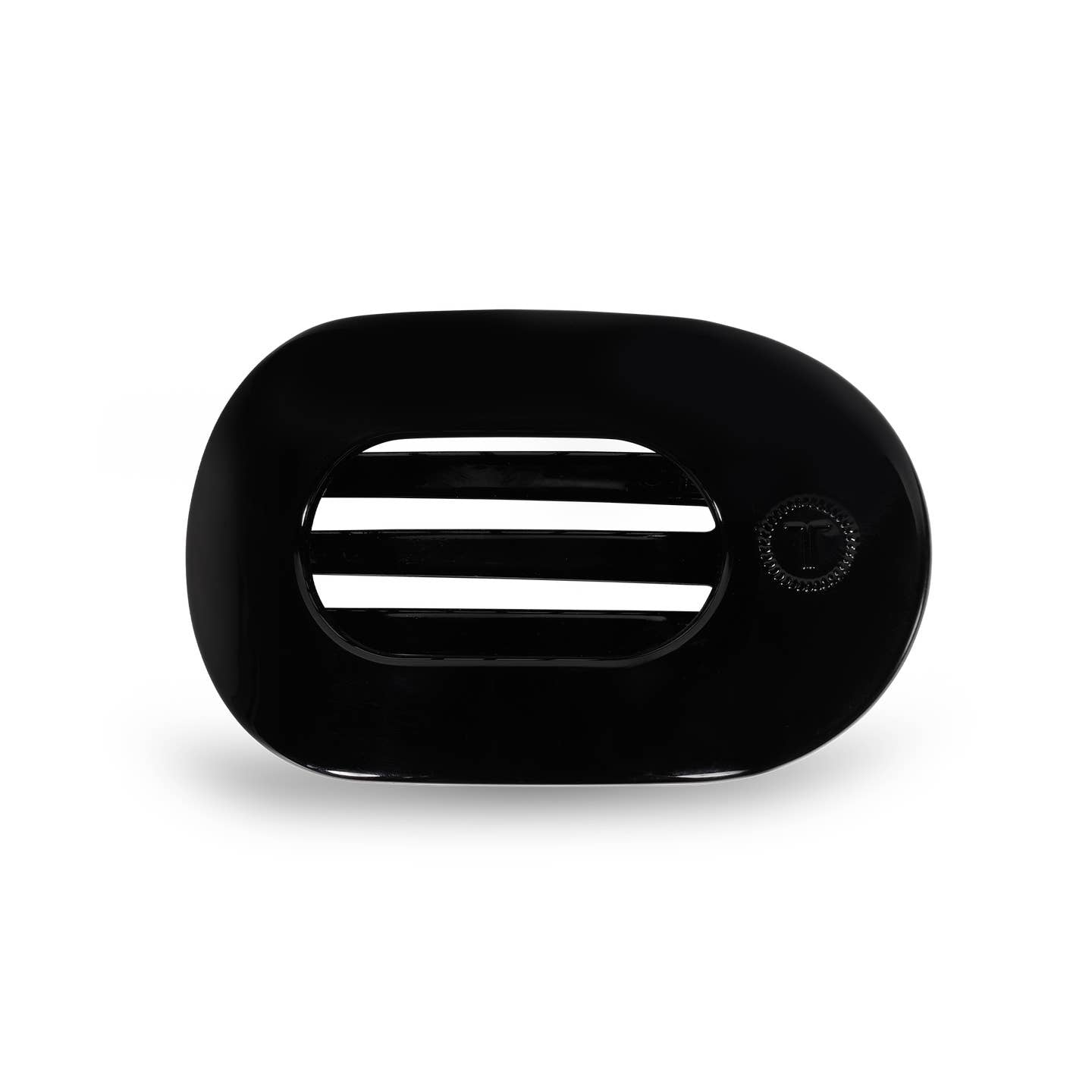 Jet Black Round Flat Hair Clip