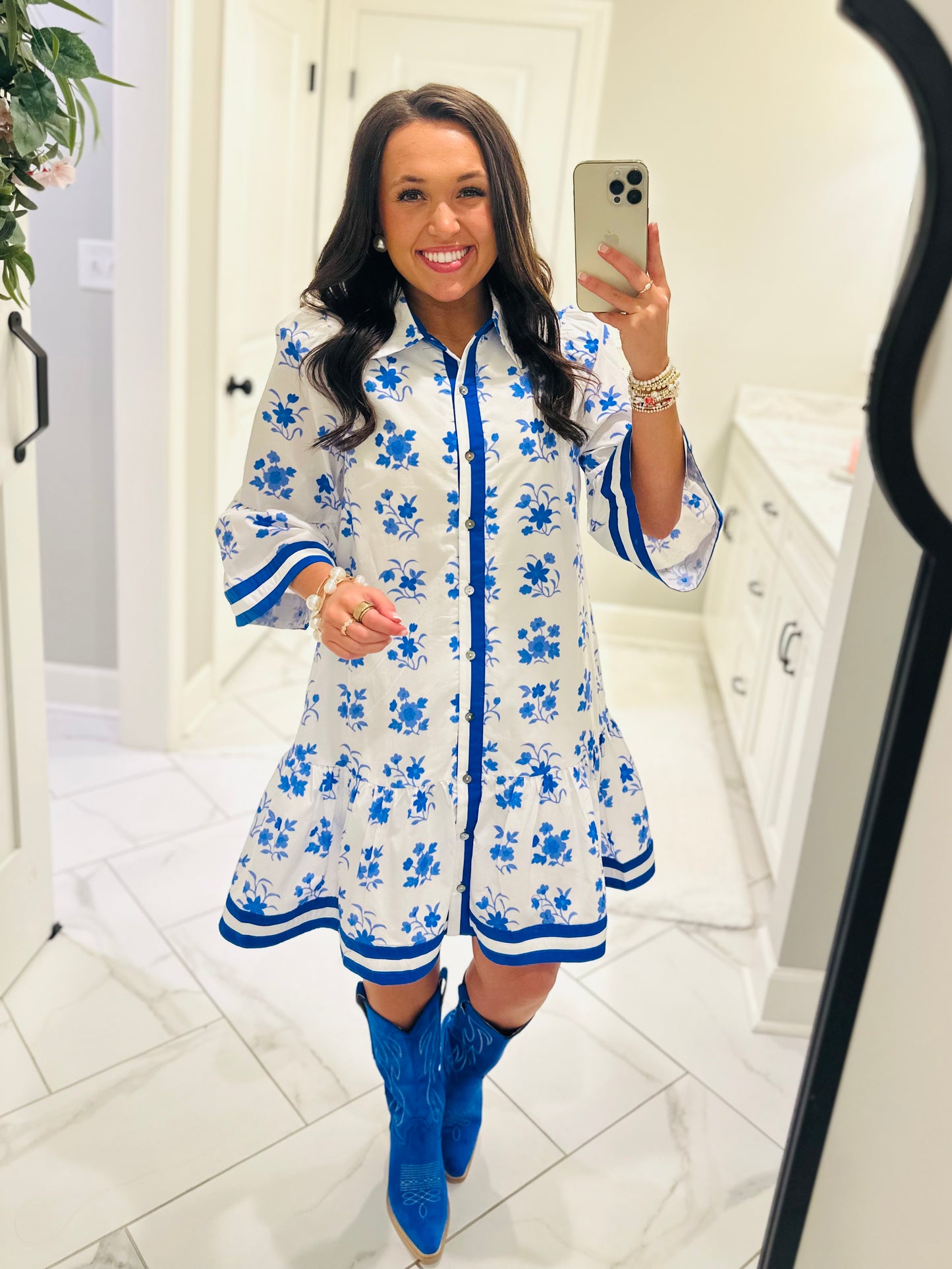 The Betsy Blue Floral Dress