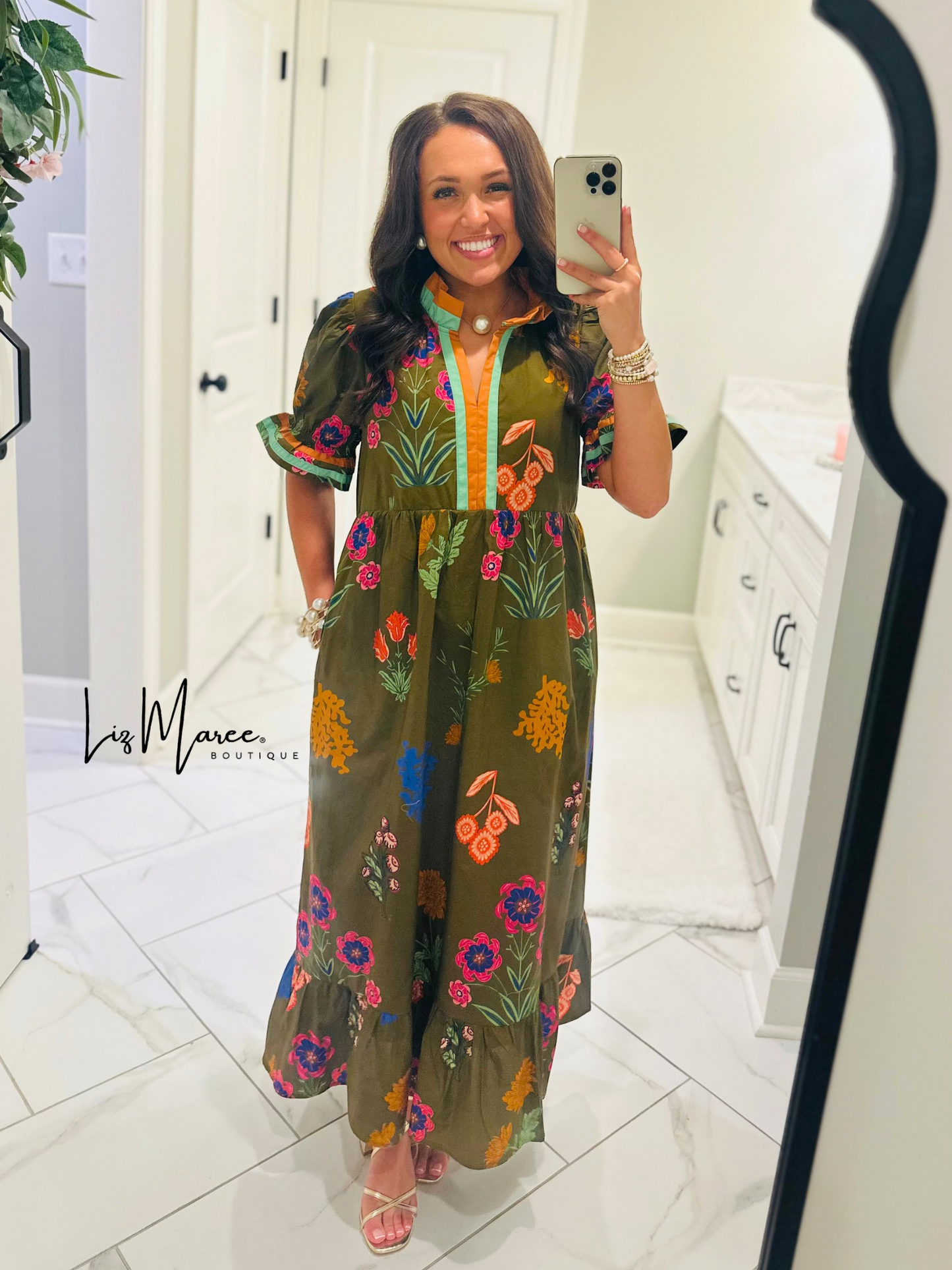 The Mattie Brown Floral Midi Dress