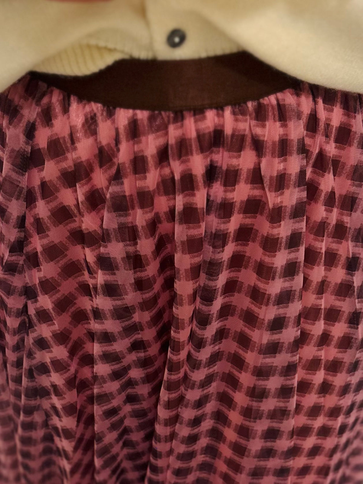 The Ada Pink + Brown Gingham Maxi Skirt