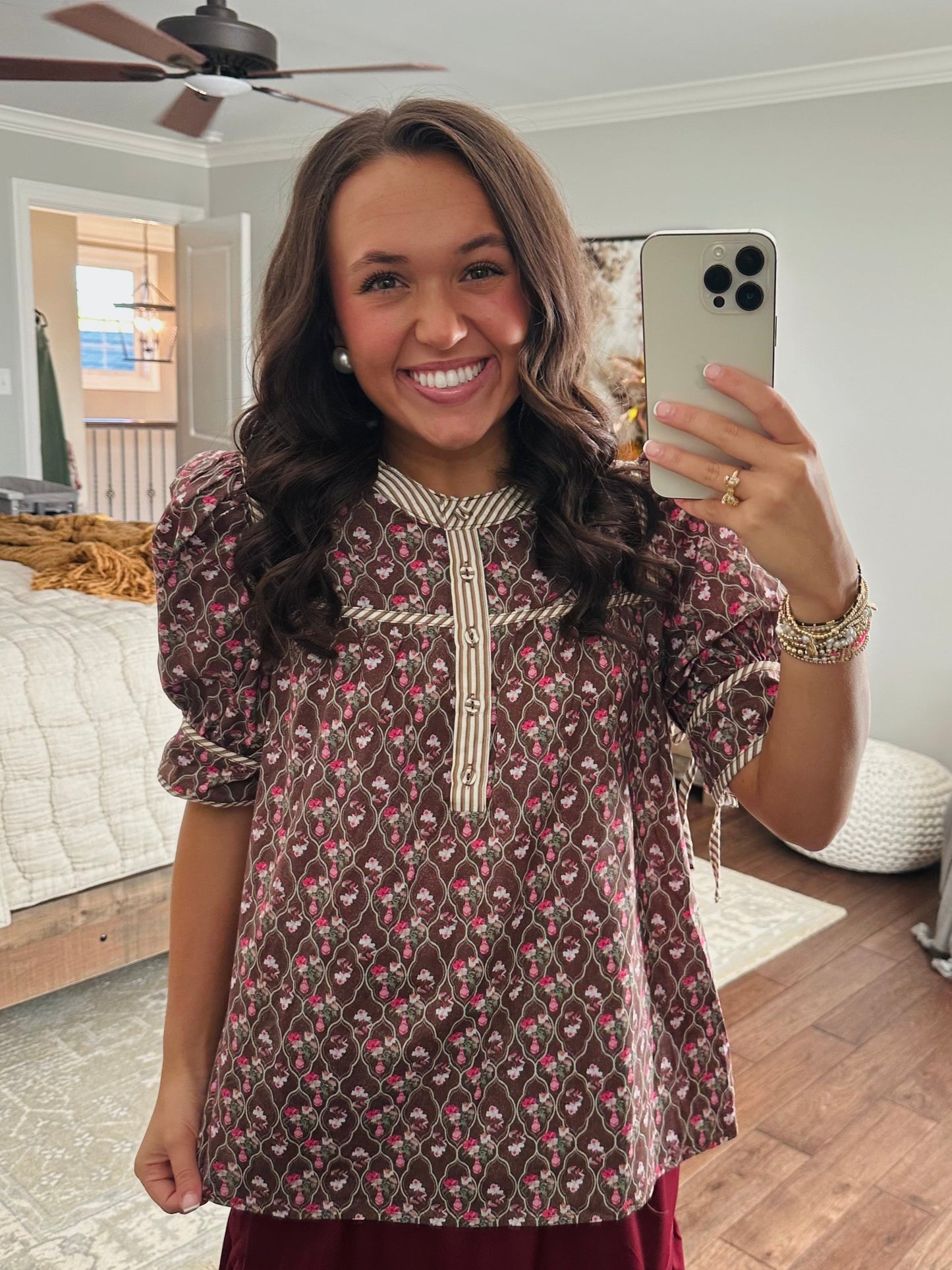 The Lottie Brown Floral Top