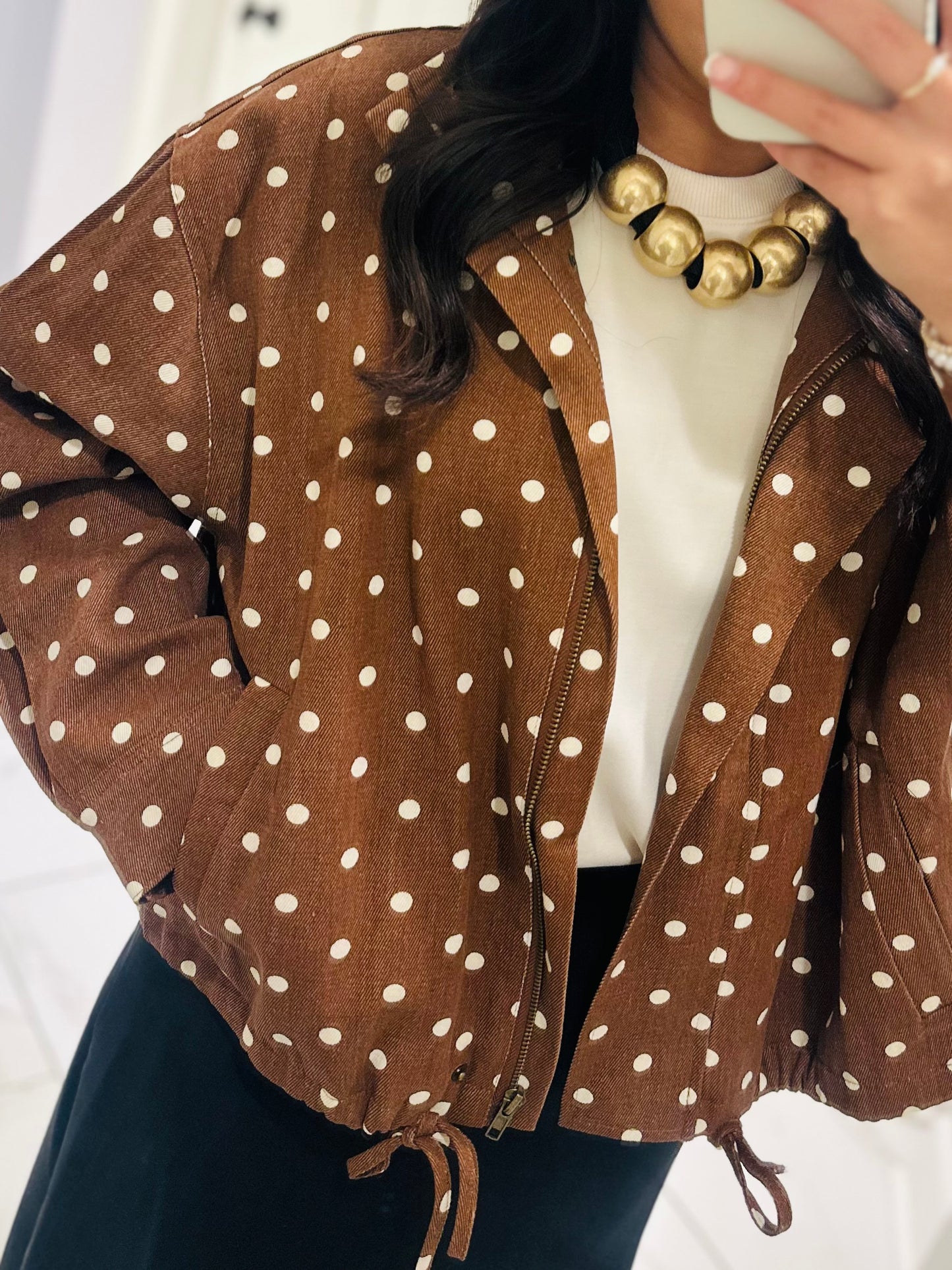The Reese Brown Polka Dot Jacket