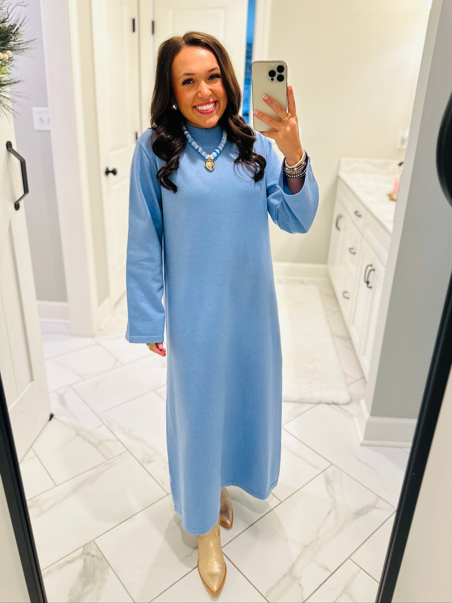 The Blue Sweater Midi Dress