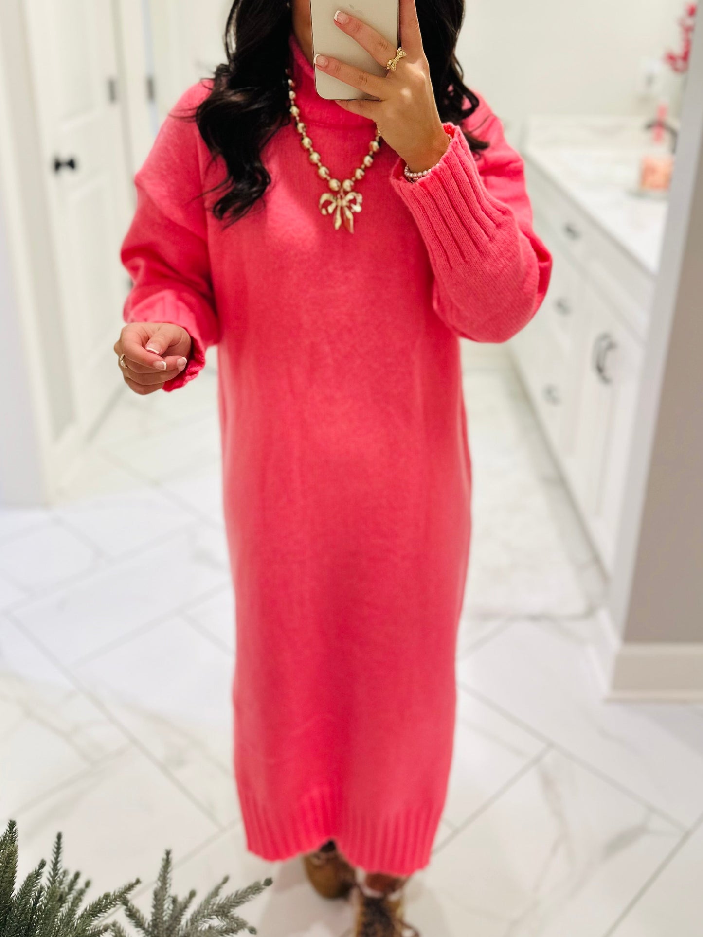 The Wrenlee Turtleneck Sweater Midi Dress