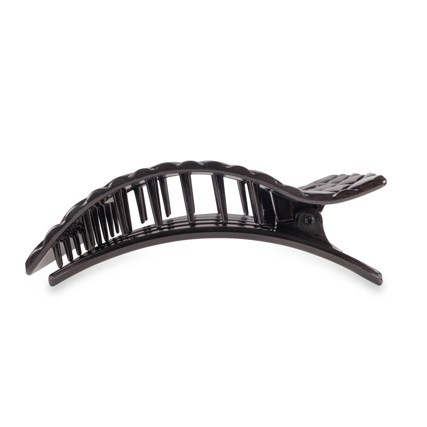 Jet Black Quilted Rectangle Flat Hair Clip