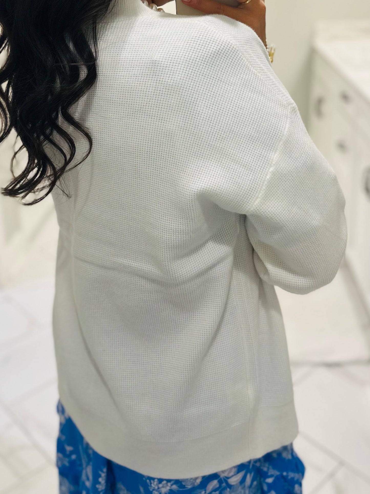 Let's Get Cozy White Cardigan