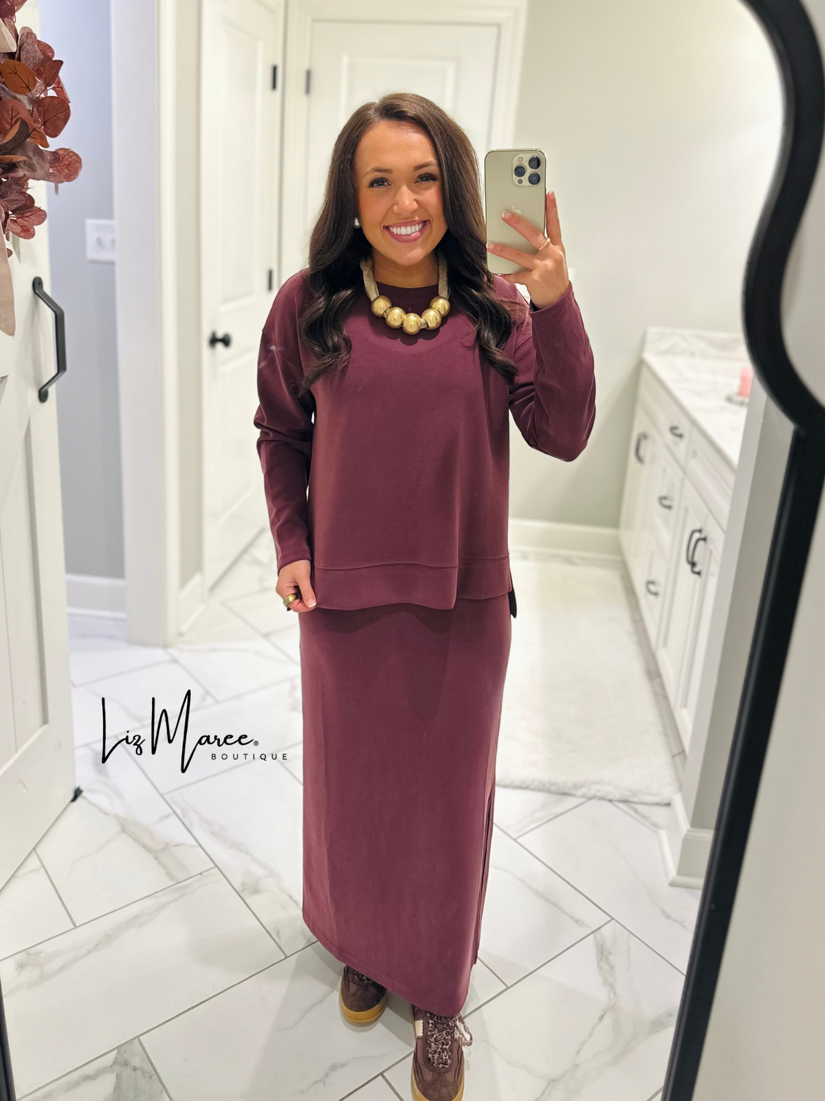 The Rheanne Wine 2 Piece Dress Set