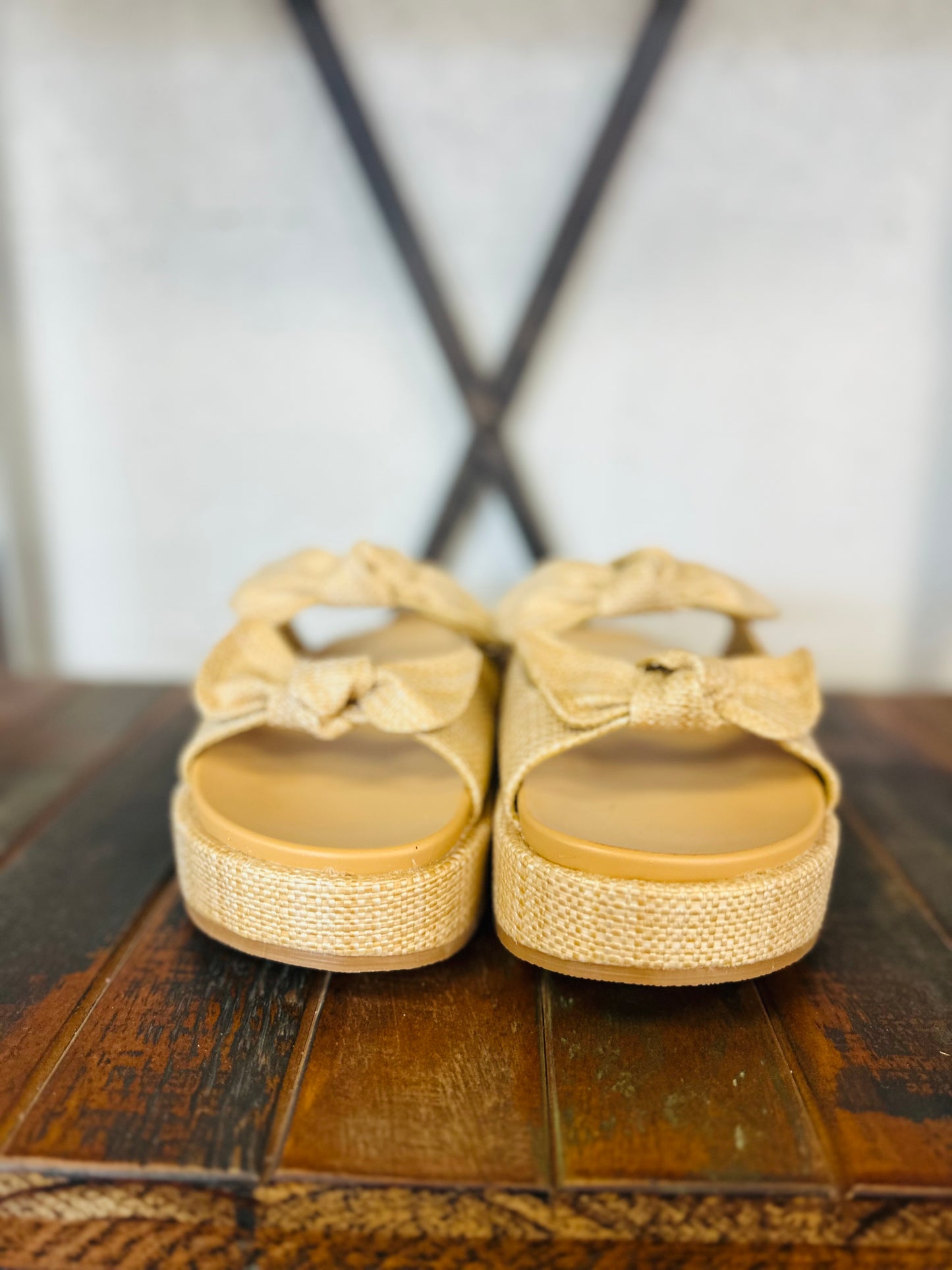 The Kiki Raffia Bow Platform Sandal