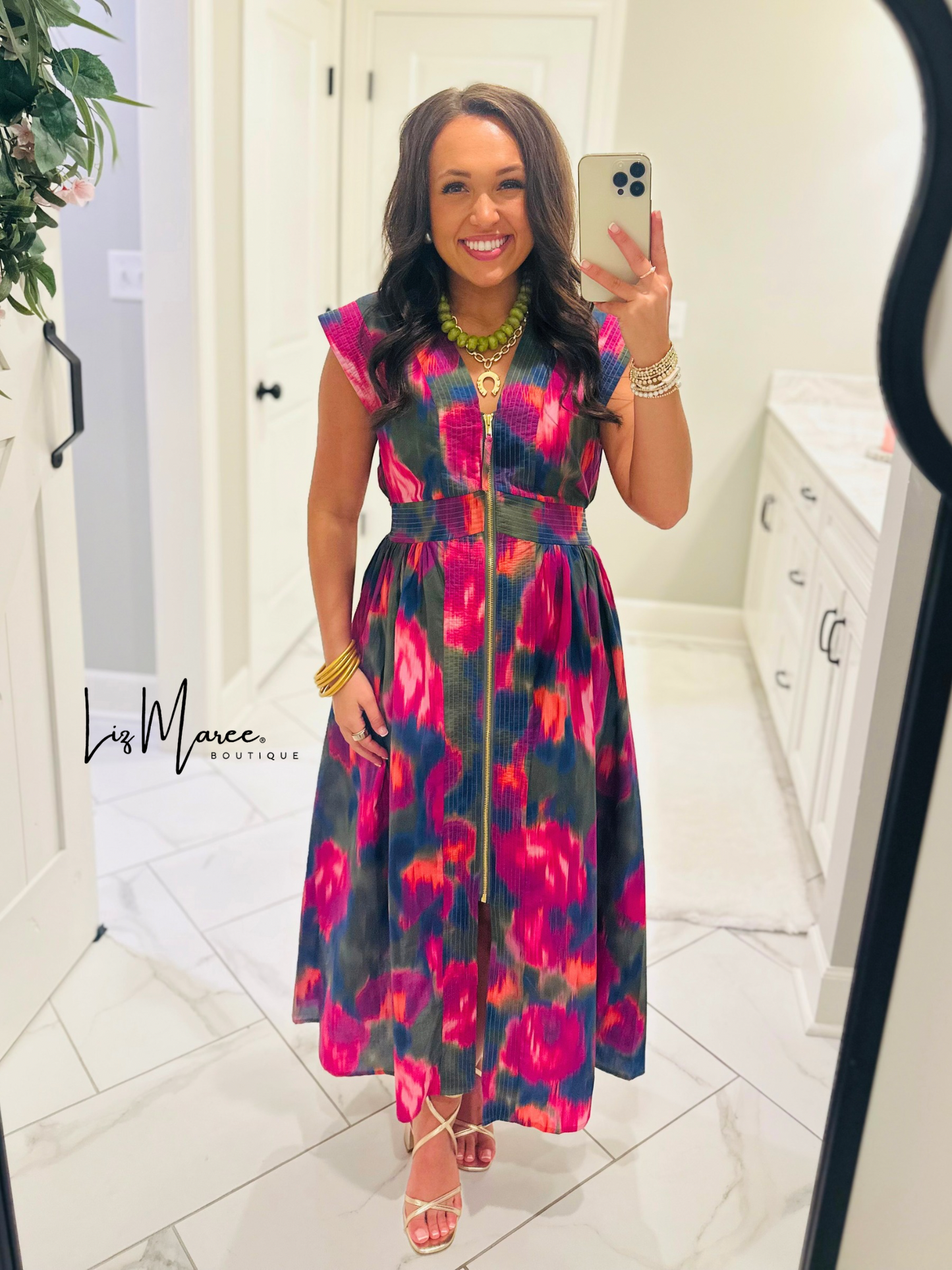 The Libby Magenta Midi Dress