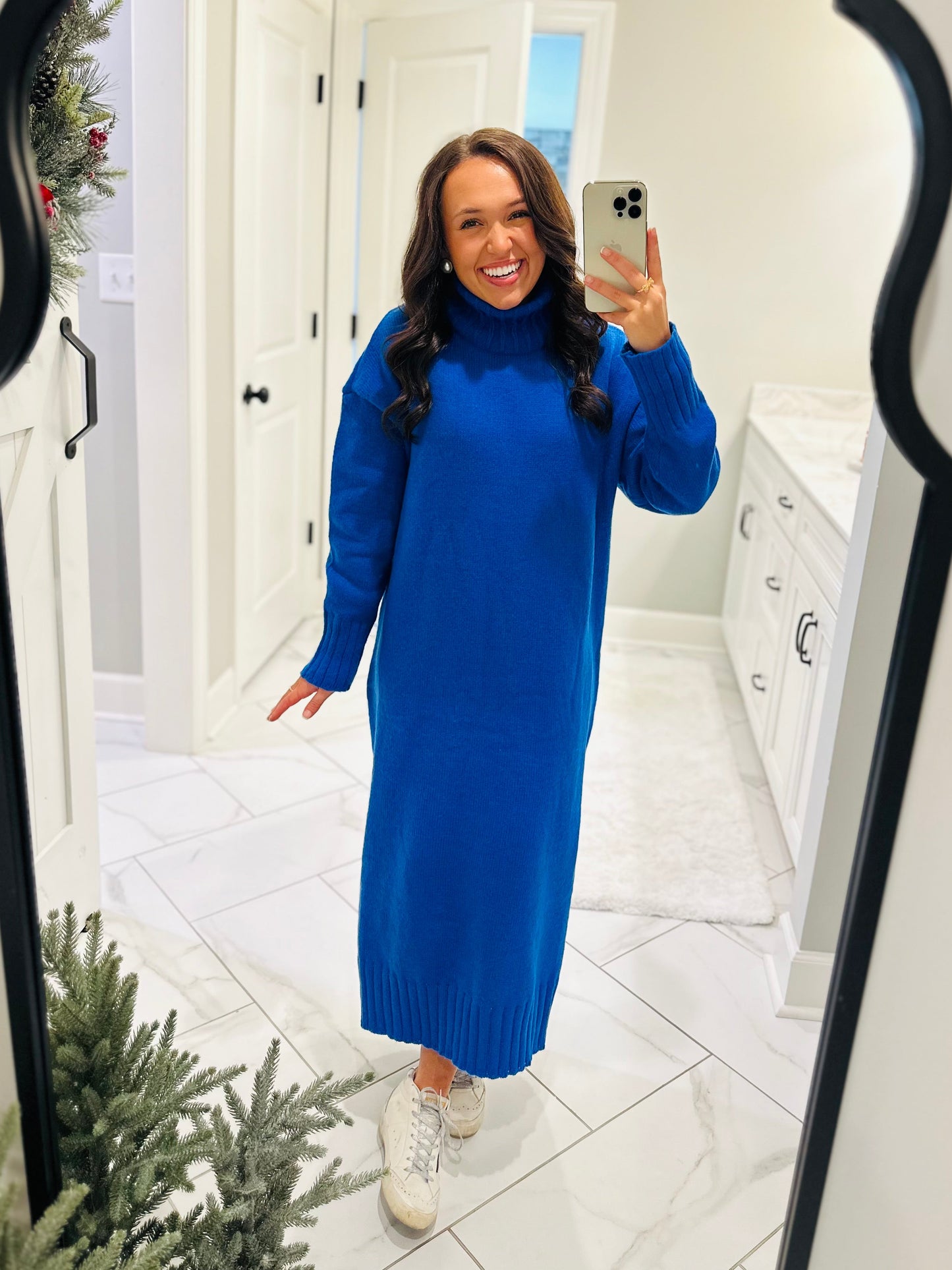 The Wrenlee Turtleneck Sweater Midi Dress