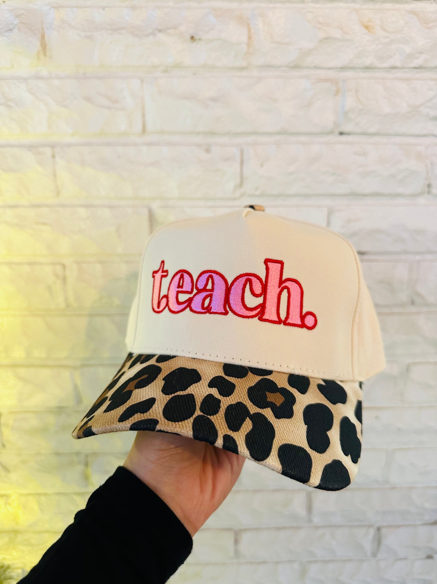 The Teach Leopard Trucker Hat