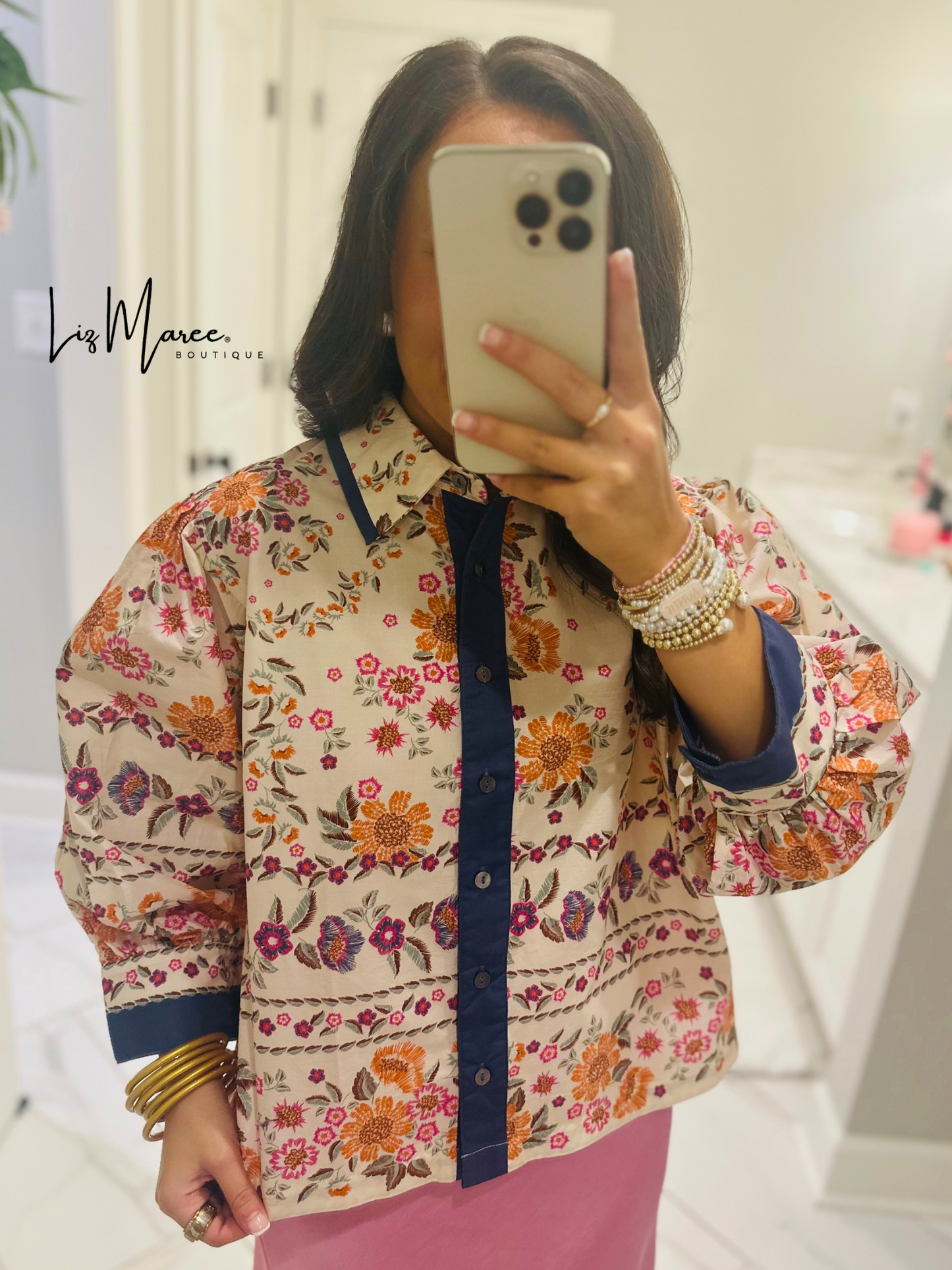 The Holly Ecru Floral Top